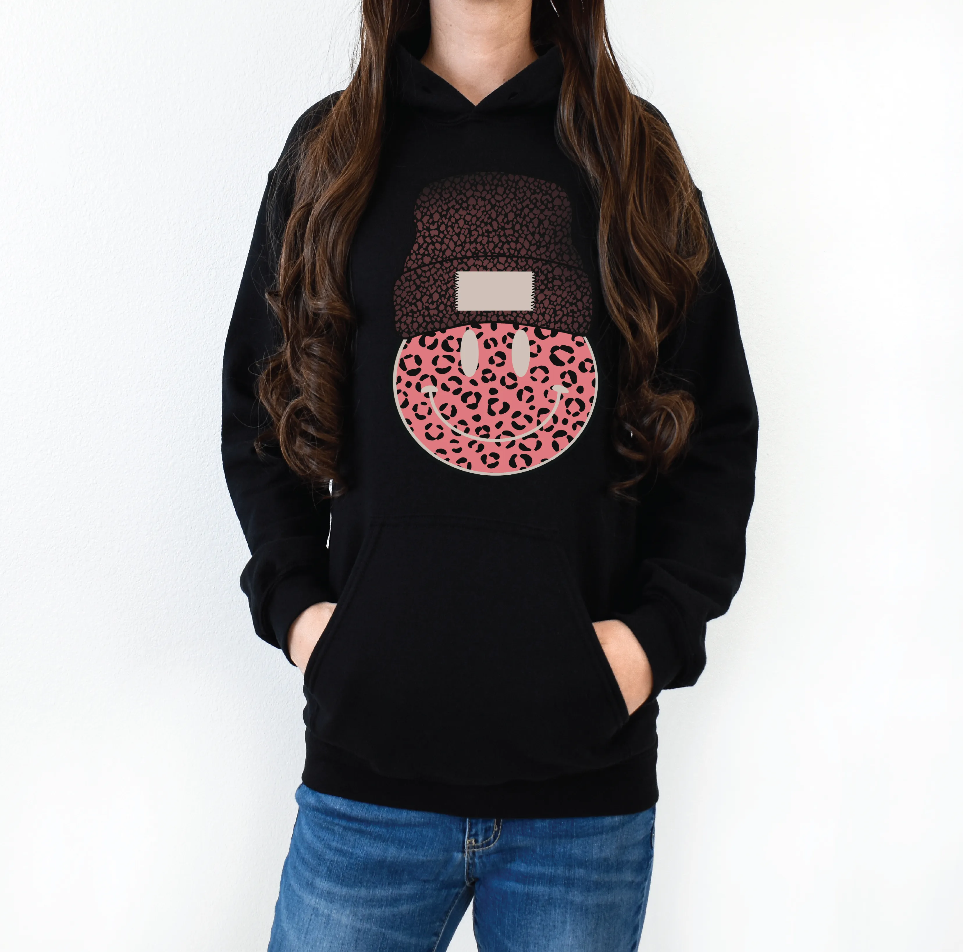 1284 Pink Smiley with Blank Beanie DTF/Sublimation Transfer