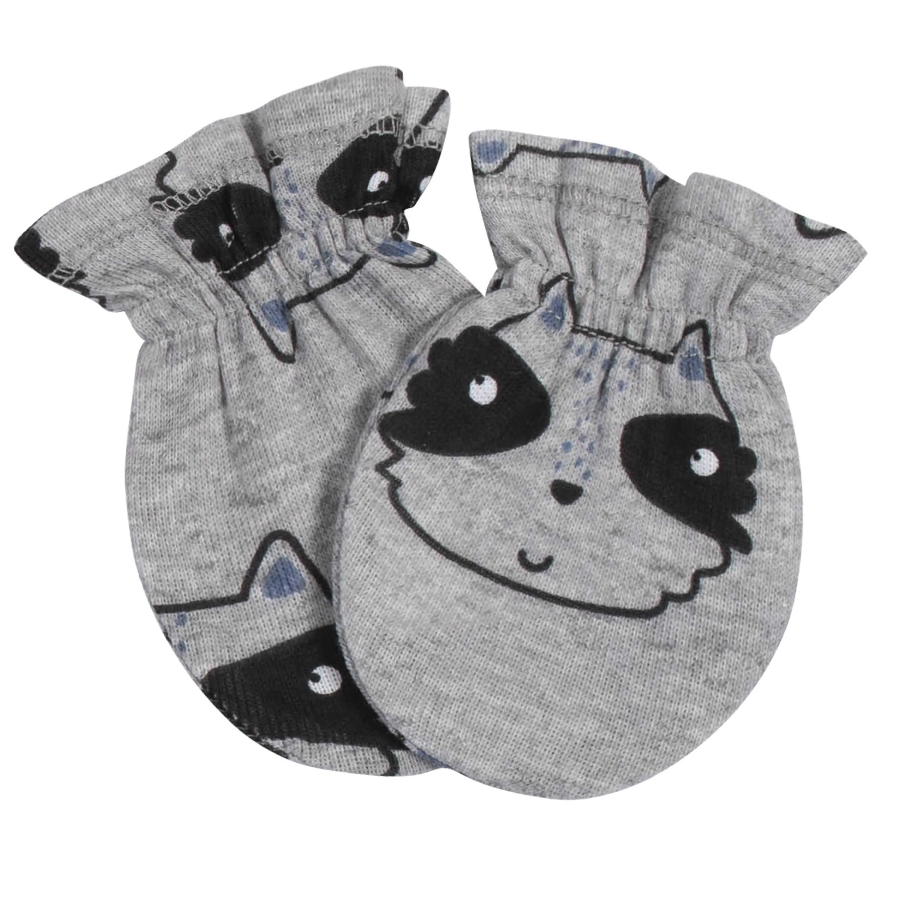 3-Pack Baby Boys Raccoon No Scratch Mittens