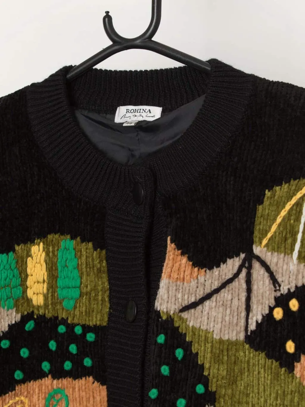 80s vintage chenille teddy bear cardigan – Medium