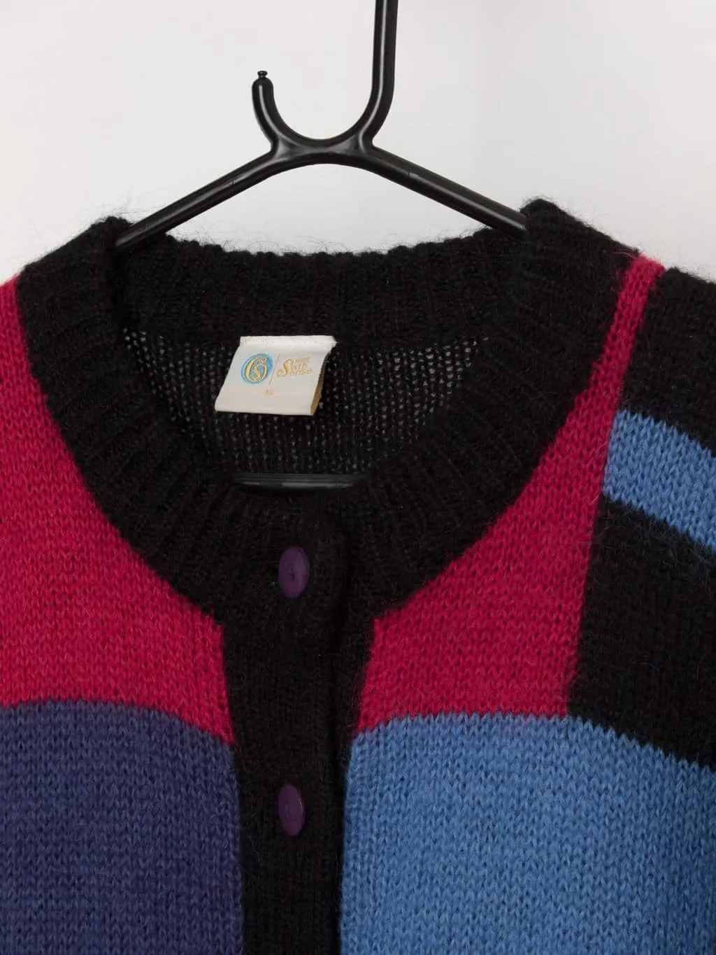 90s vintage oversized colour block cardigan – Medium