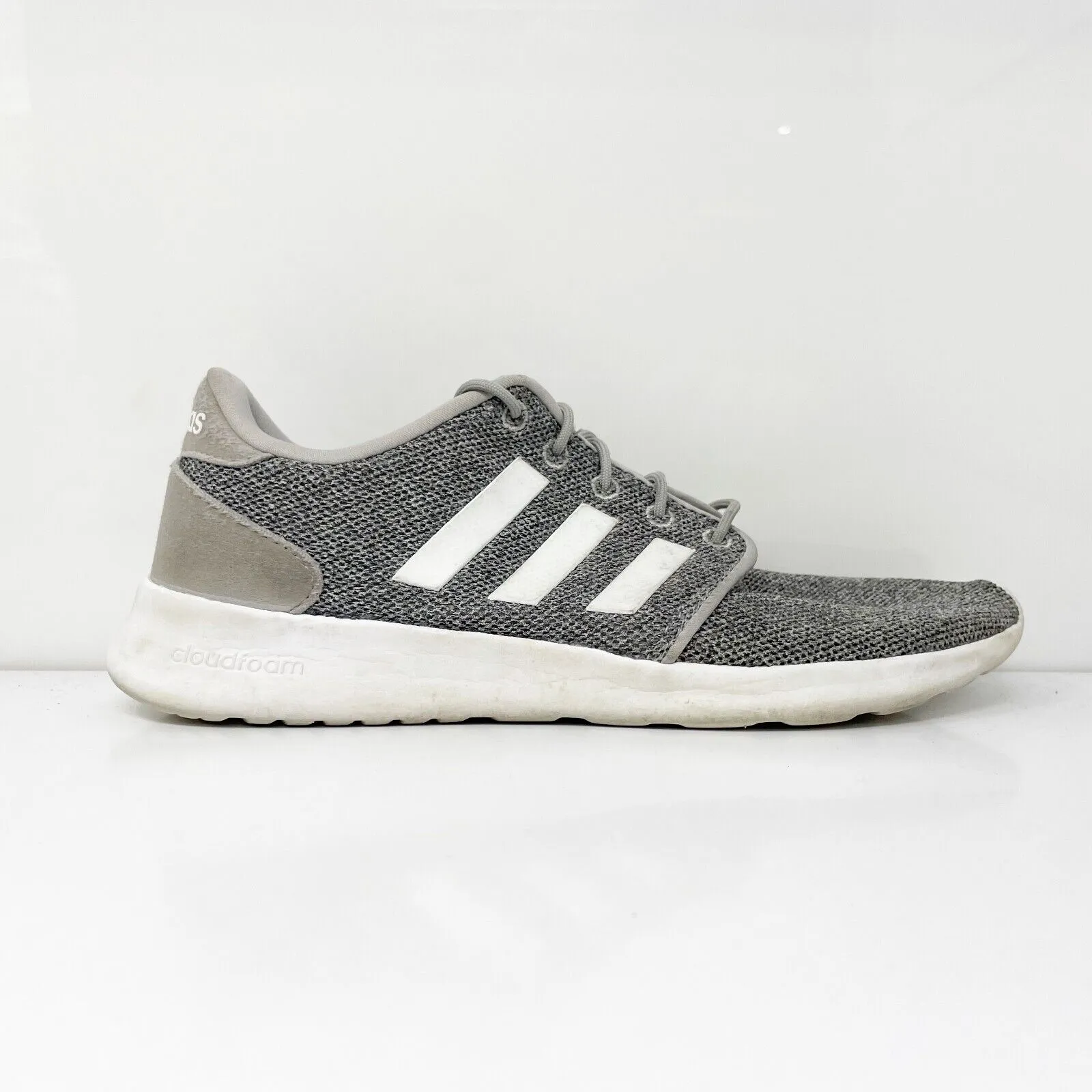 Adidas Womens Cloudfoam QT Racer FX3427 Gray Running Shoes Sneakers Size 8