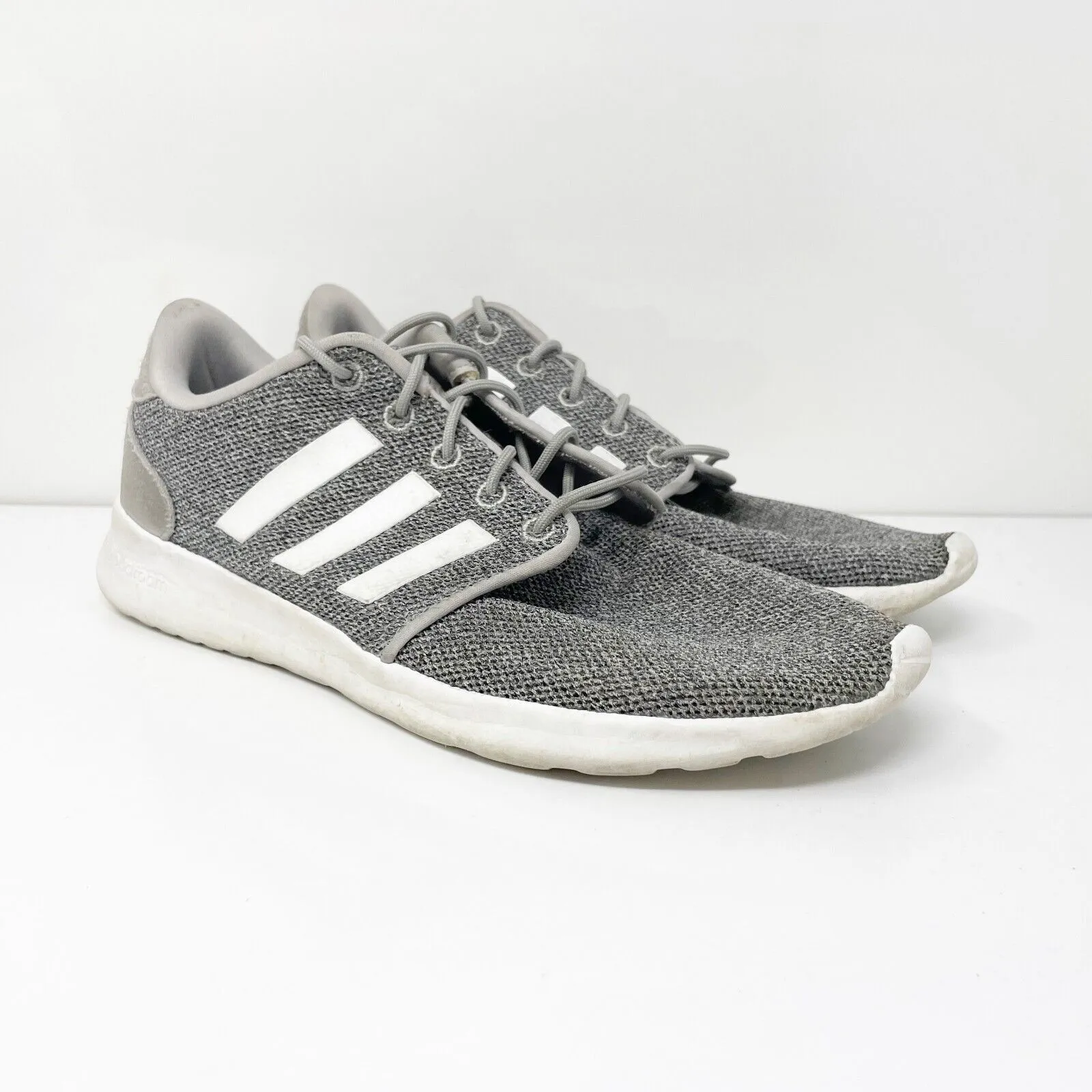 Adidas Womens Cloudfoam QT Racer FX3427 Gray Running Shoes Sneakers Size 8