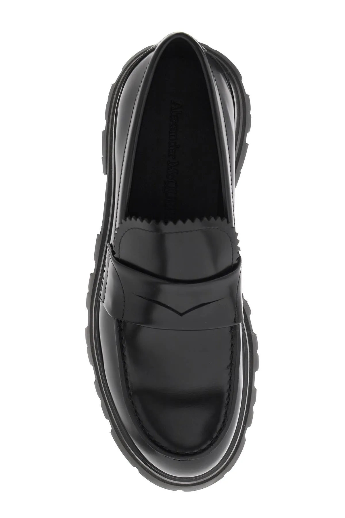 Alexander Mcqueen Brushed Leather Wander Loafers   Black