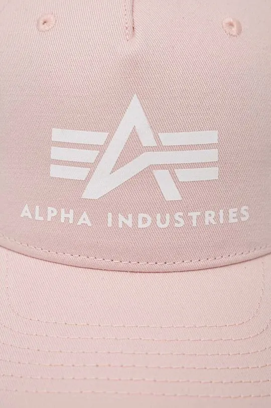 Alpha Industries cotton beanie pink color