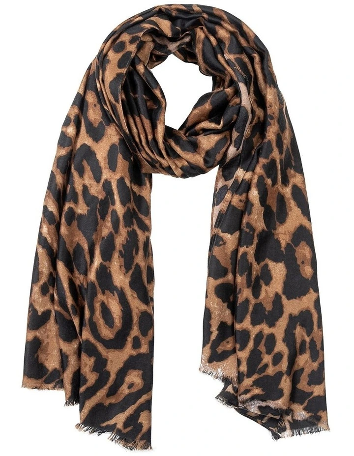 Animal Print Brown Scarf