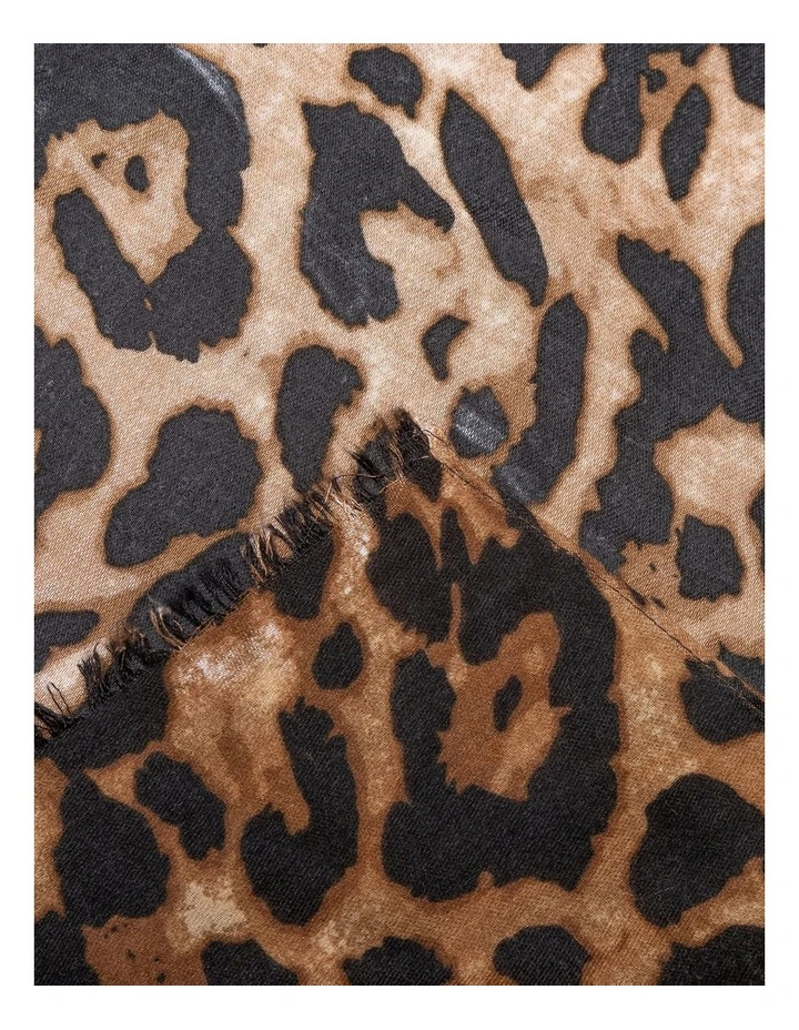 Animal Print Brown Scarf