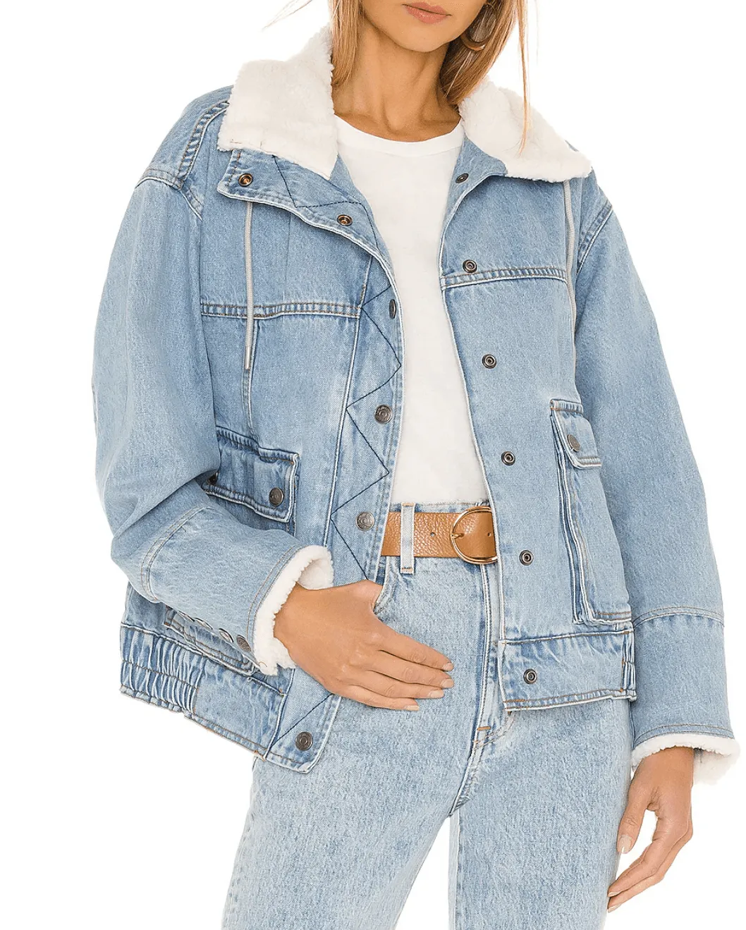 Ariel Cozy Denim bomber Jacket