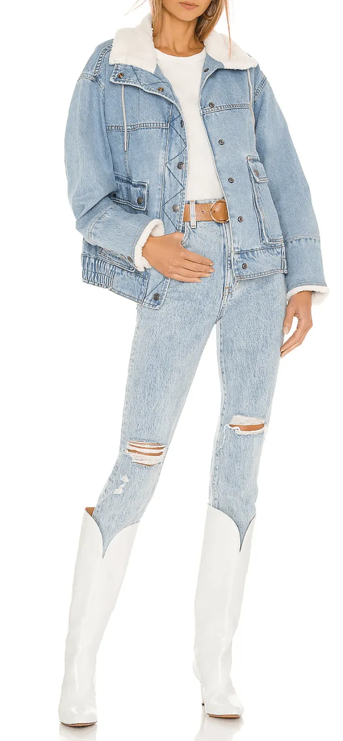 Ariel Cozy Denim bomber Jacket