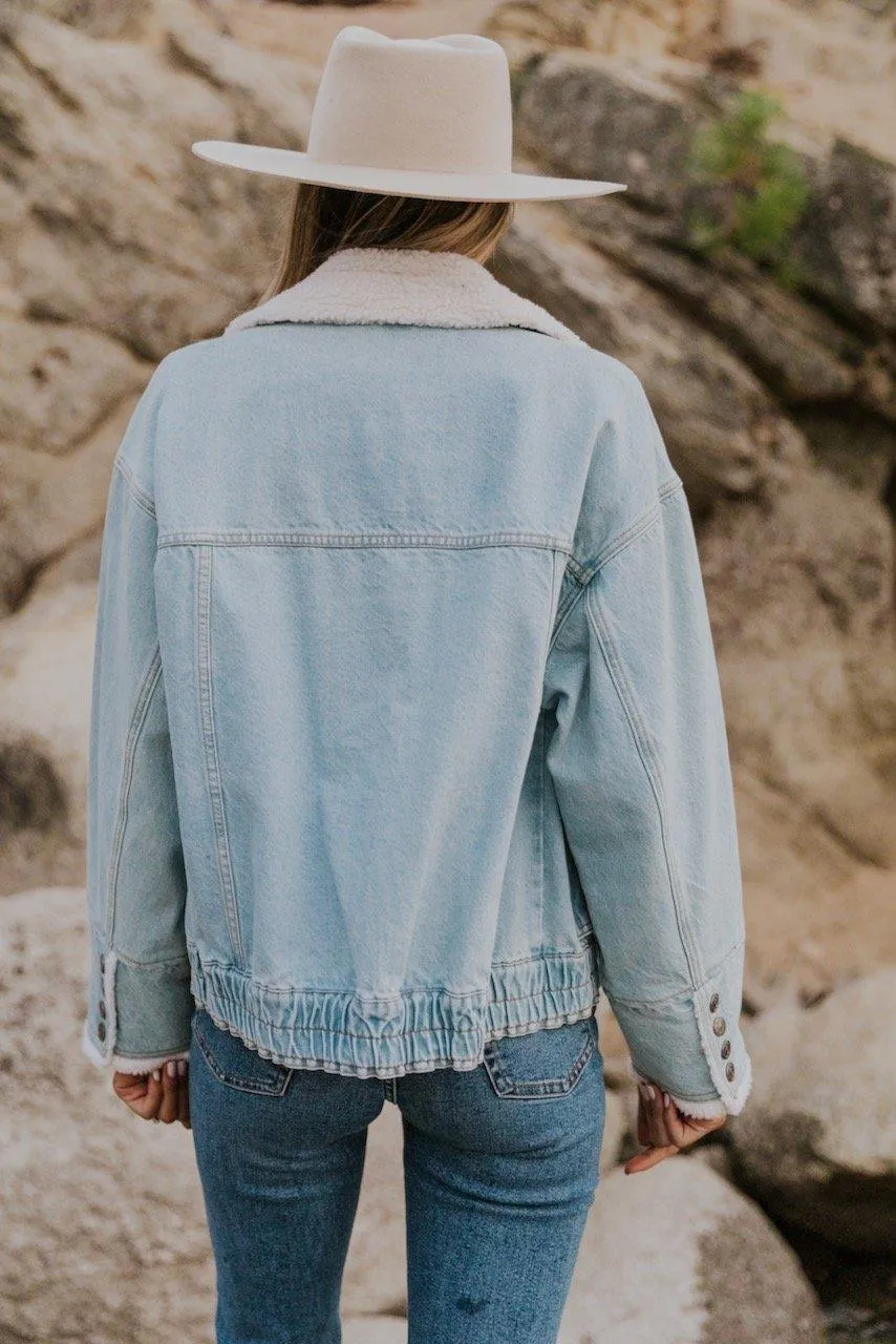 Ariel Cozy Denim bomber Jacket