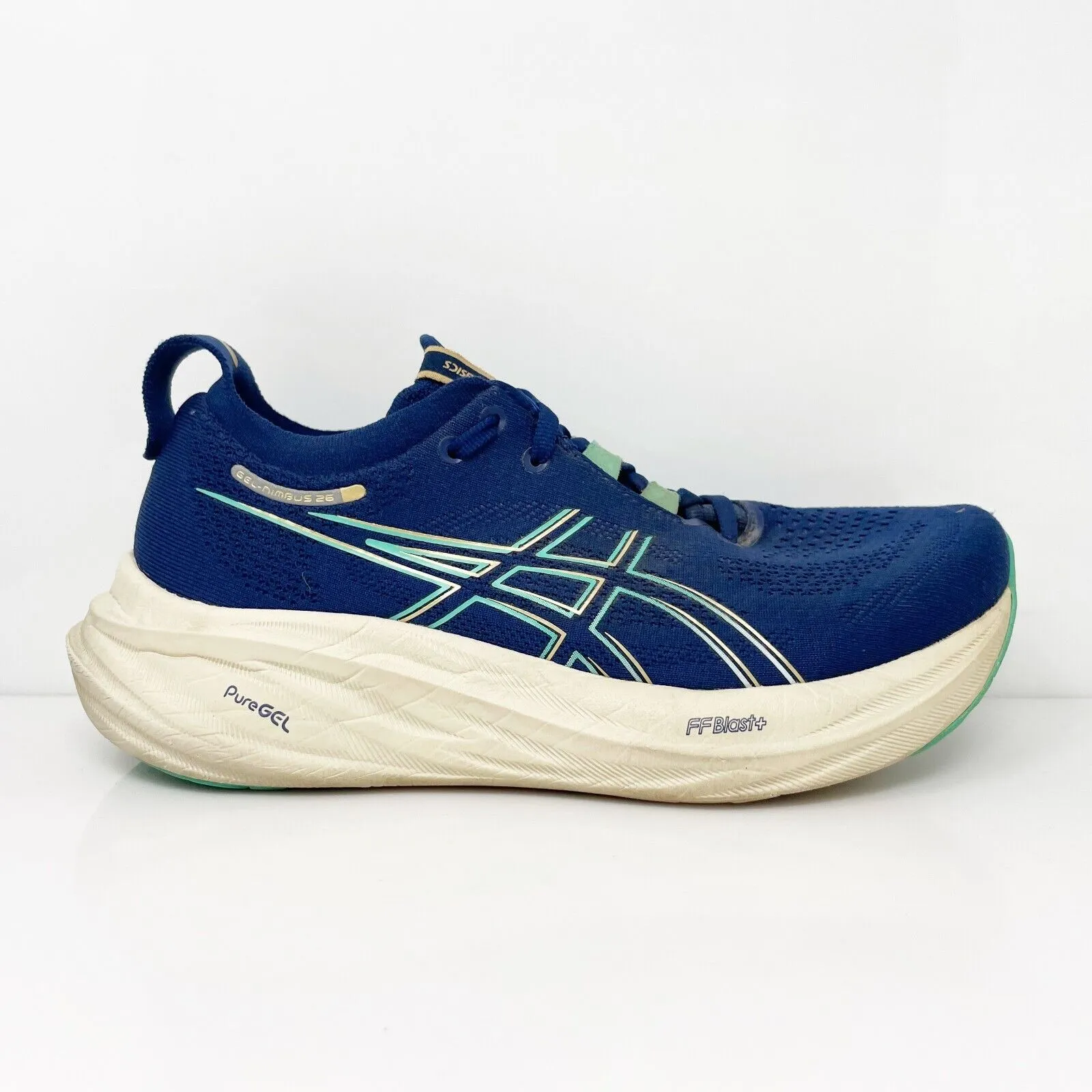 Asics Womens Gel Nimbus 26 1012B601 Blue Running Shoes Sneakers Size 8