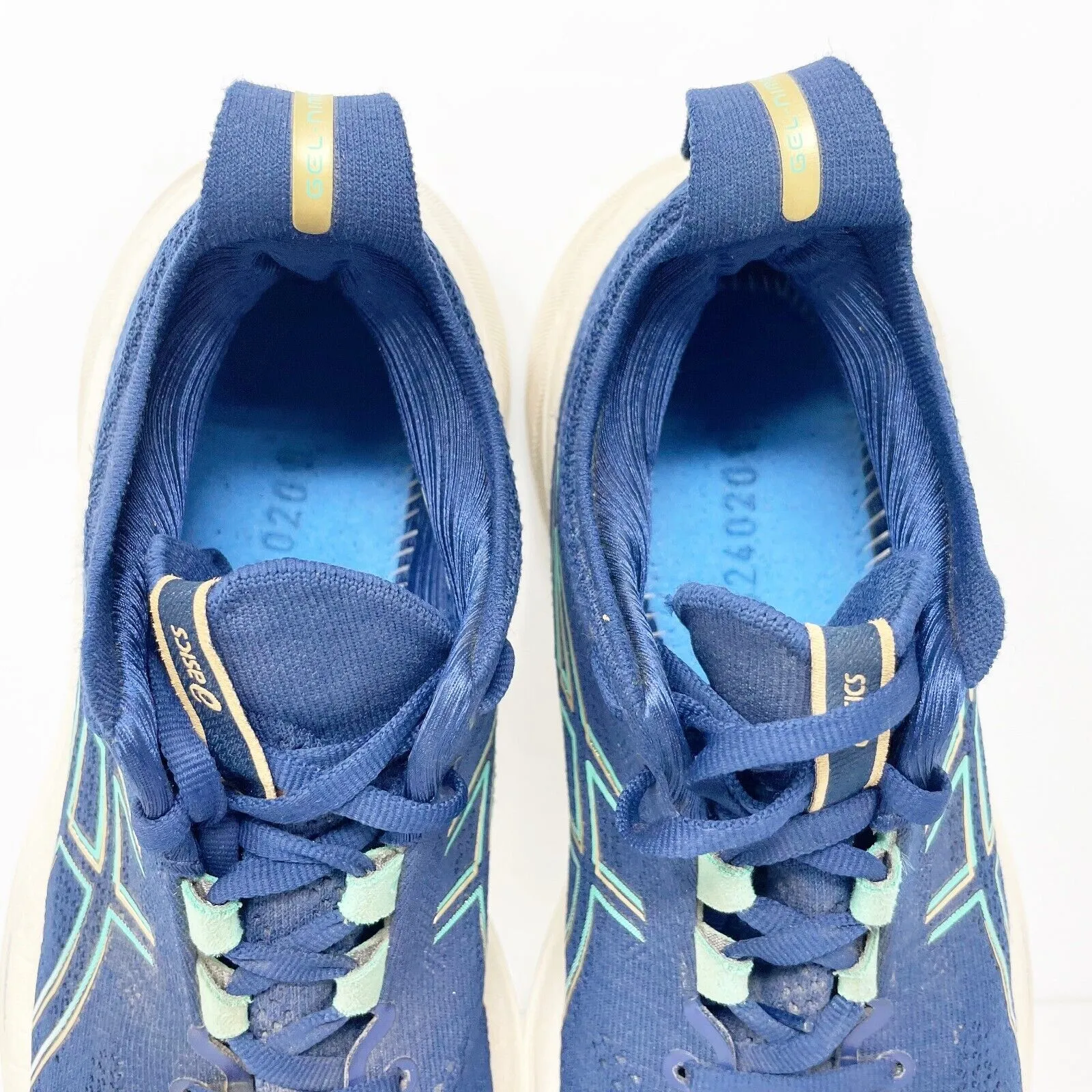 Asics Womens Gel Nimbus 26 1012B601 Blue Running Shoes Sneakers Size 8