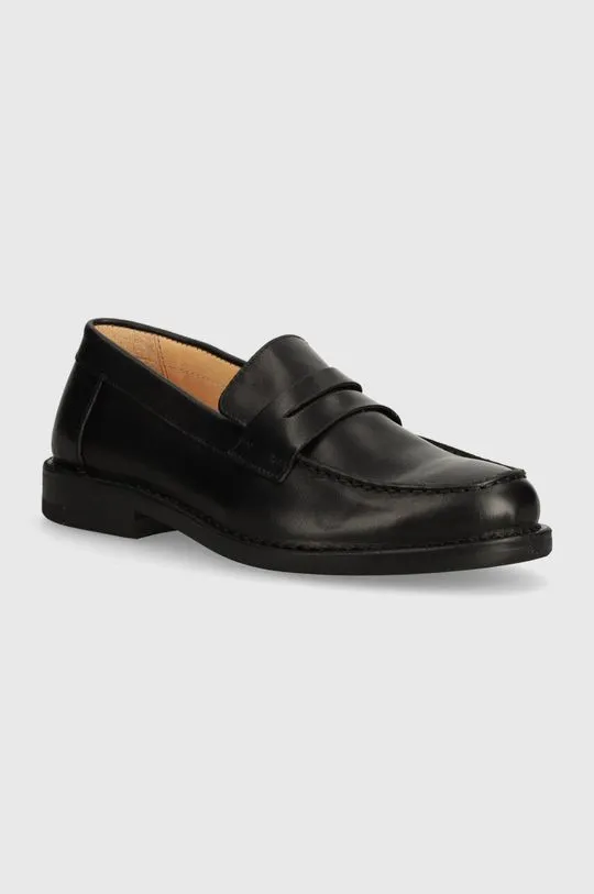 Astorflex leather loafers Mokaflex Rubber men's black color MOKAFLEX.RUBBER.710.900