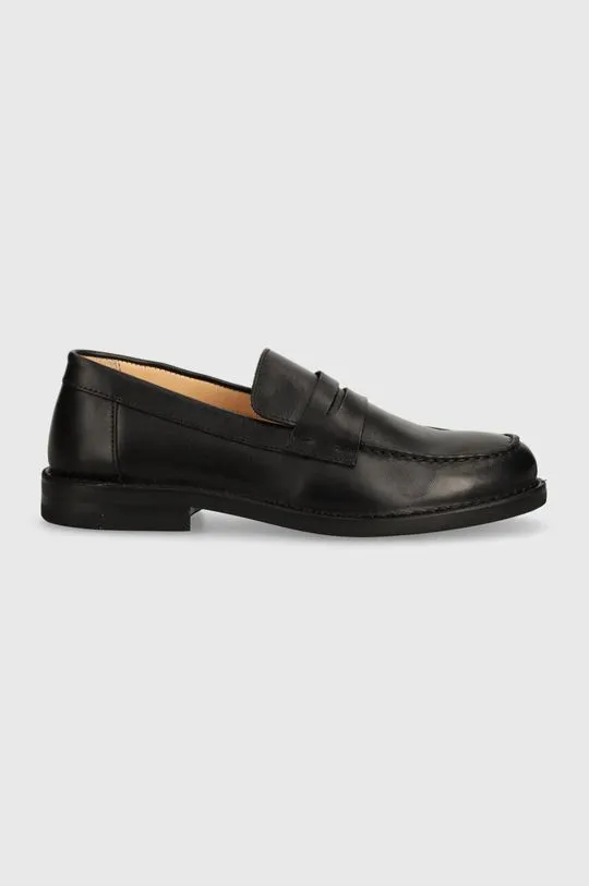 Astorflex leather loafers Mokaflex Rubber men's black color MOKAFLEX.RUBBER.710.900