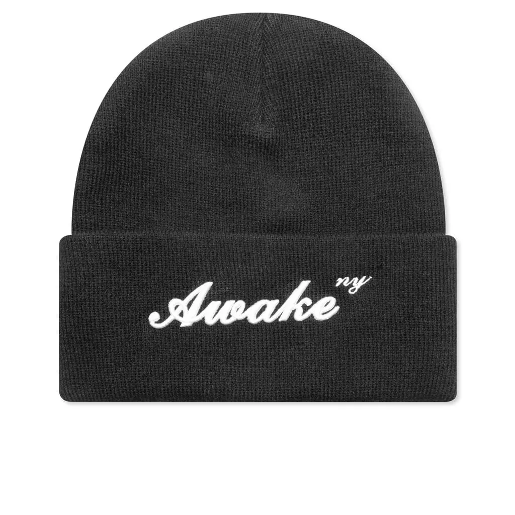 Awake Script Logo Beanie - Black