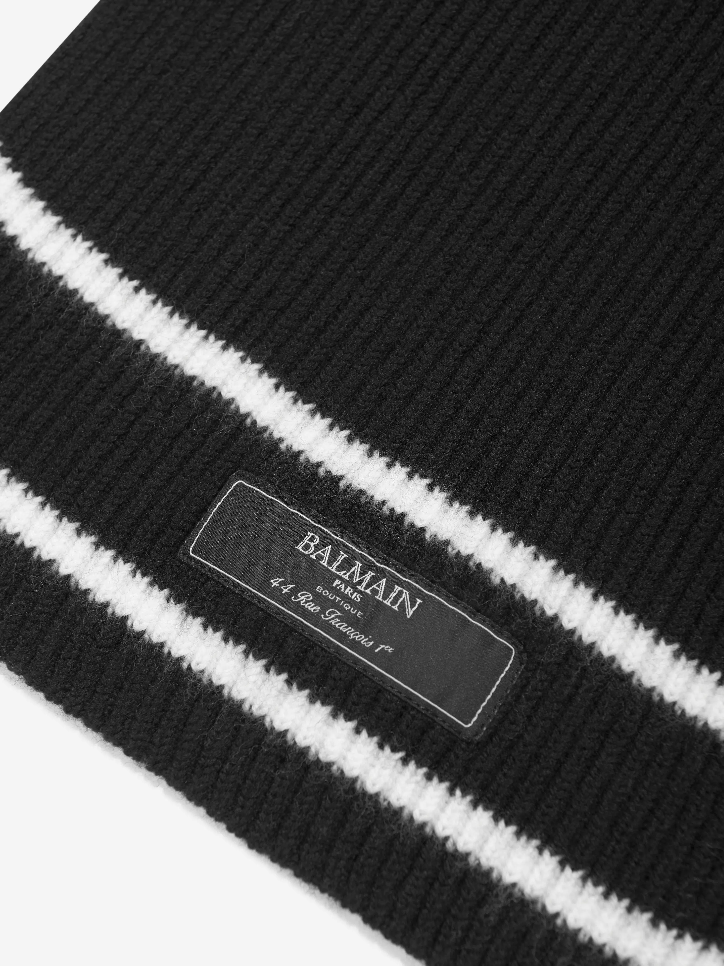 Balmain Kids Knitted Scarf in Black