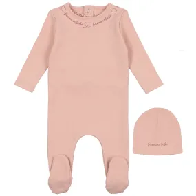 Bee & Dee Rose Script Cotton Stretchie with Beanie