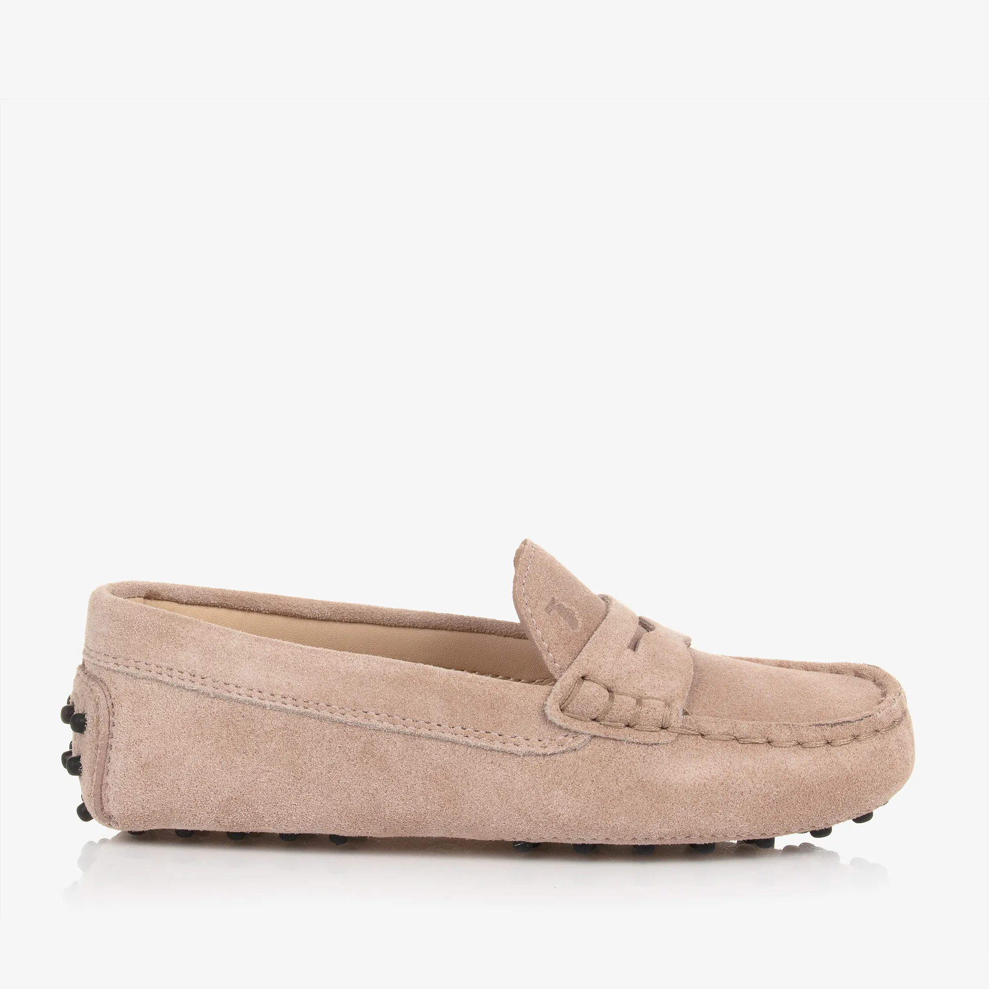 Beige Suede Leather Gommino Moccasins