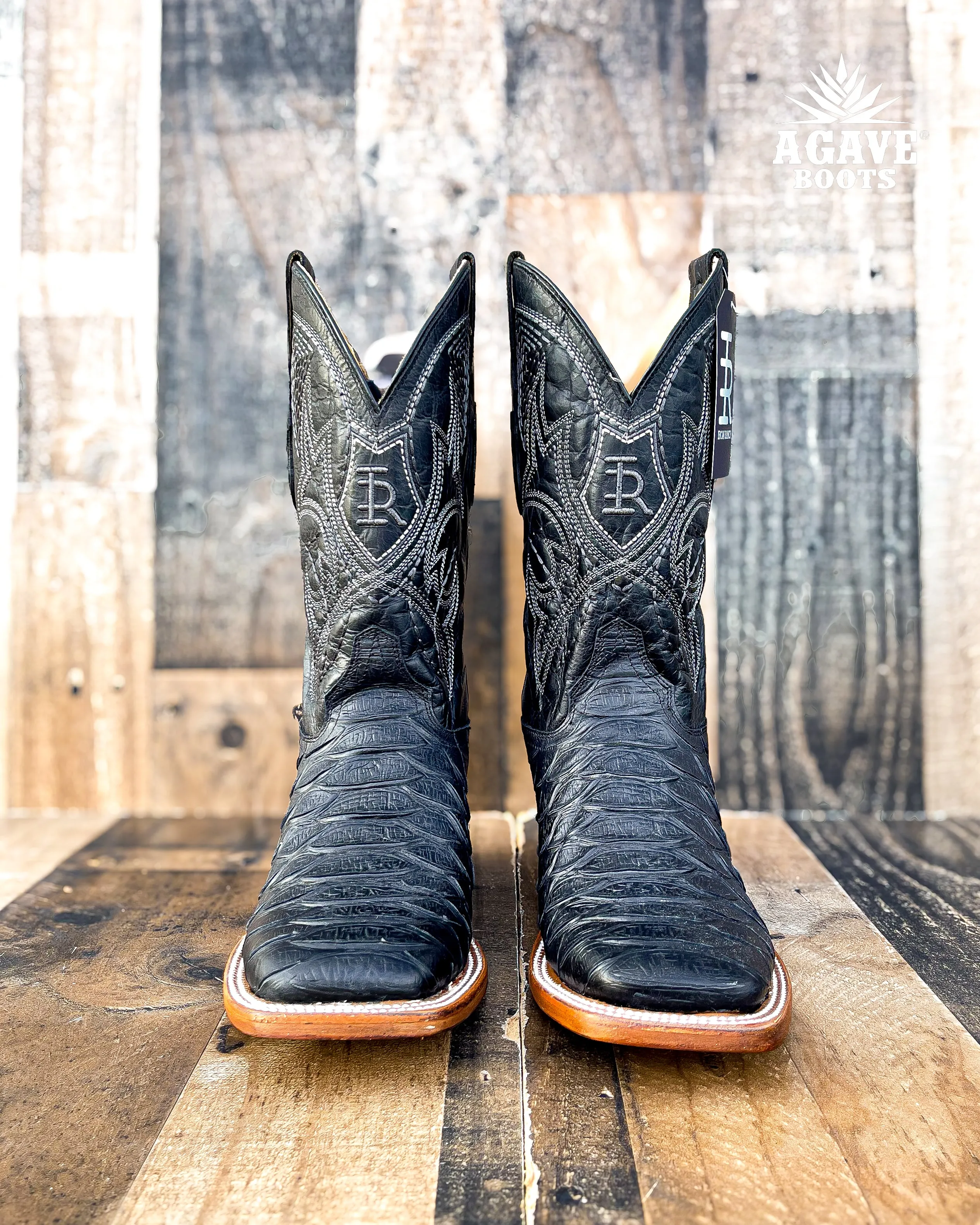 BLACK PYTHON | MEN SQUARE TOE WESTERN COWBOY BOOTS