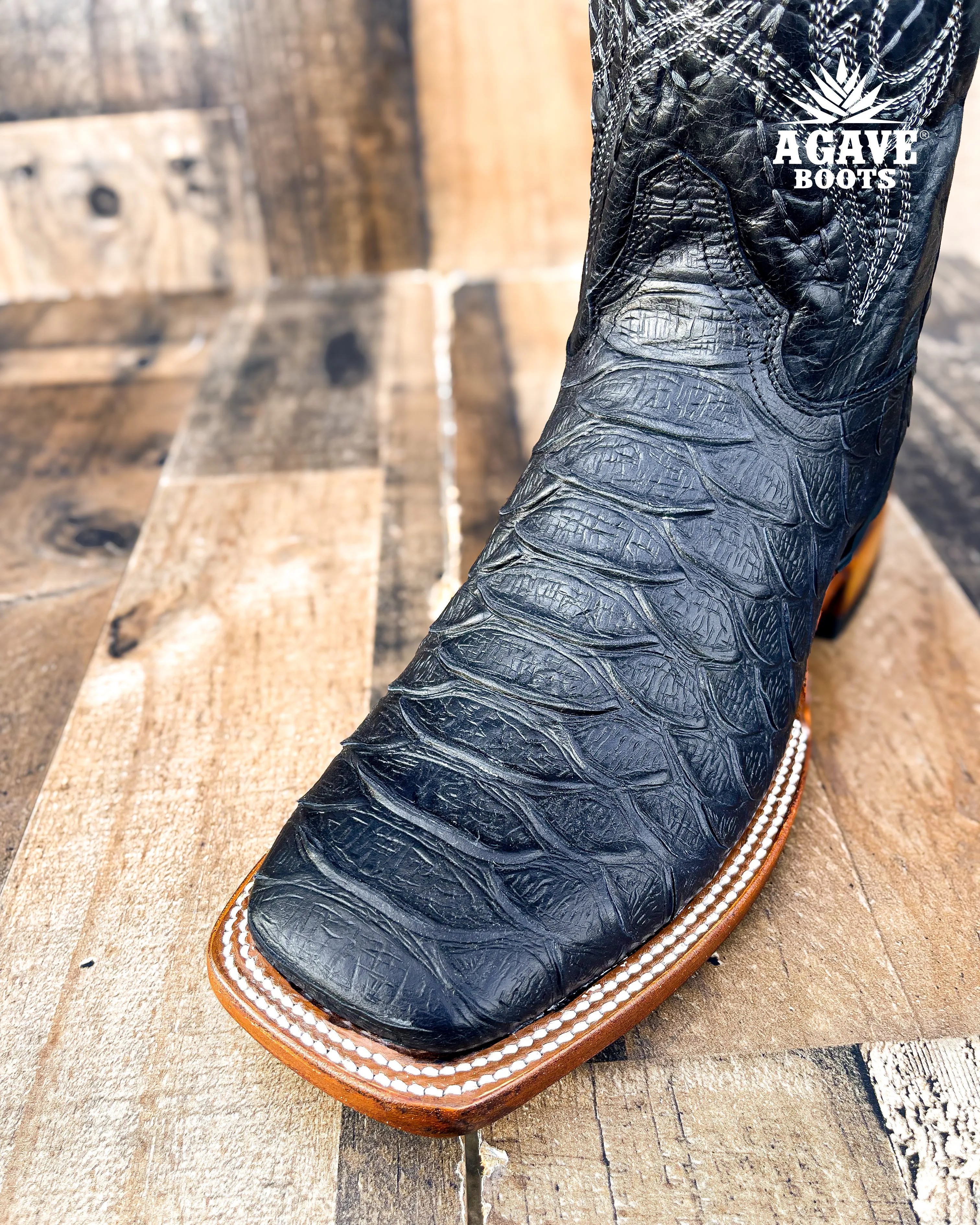 BLACK PYTHON | MEN SQUARE TOE WESTERN COWBOY BOOTS