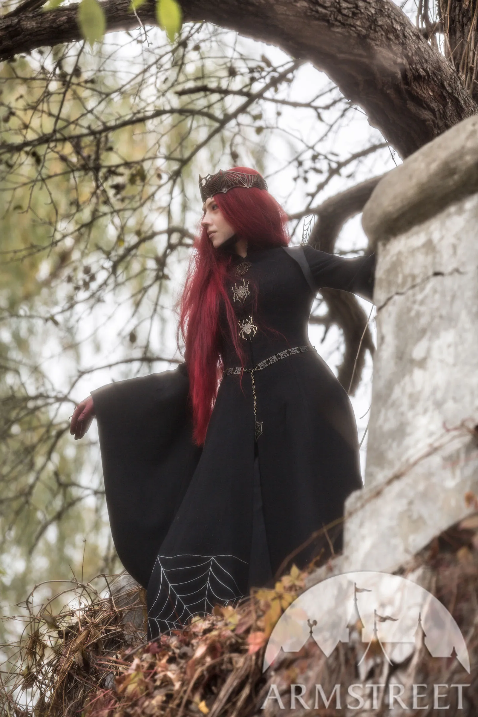 Black Witch Coat “Spiderweb”