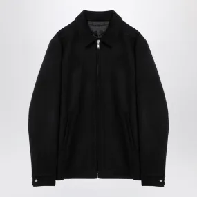 BLACK ZIPPED JACKET IN WOOL