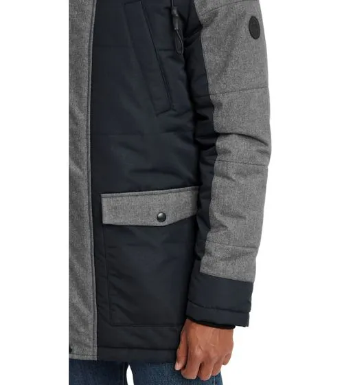 BLEND Herren Parka Winter-Jacke Mikael mit abnehmbarem Kunstpelz Schwarz