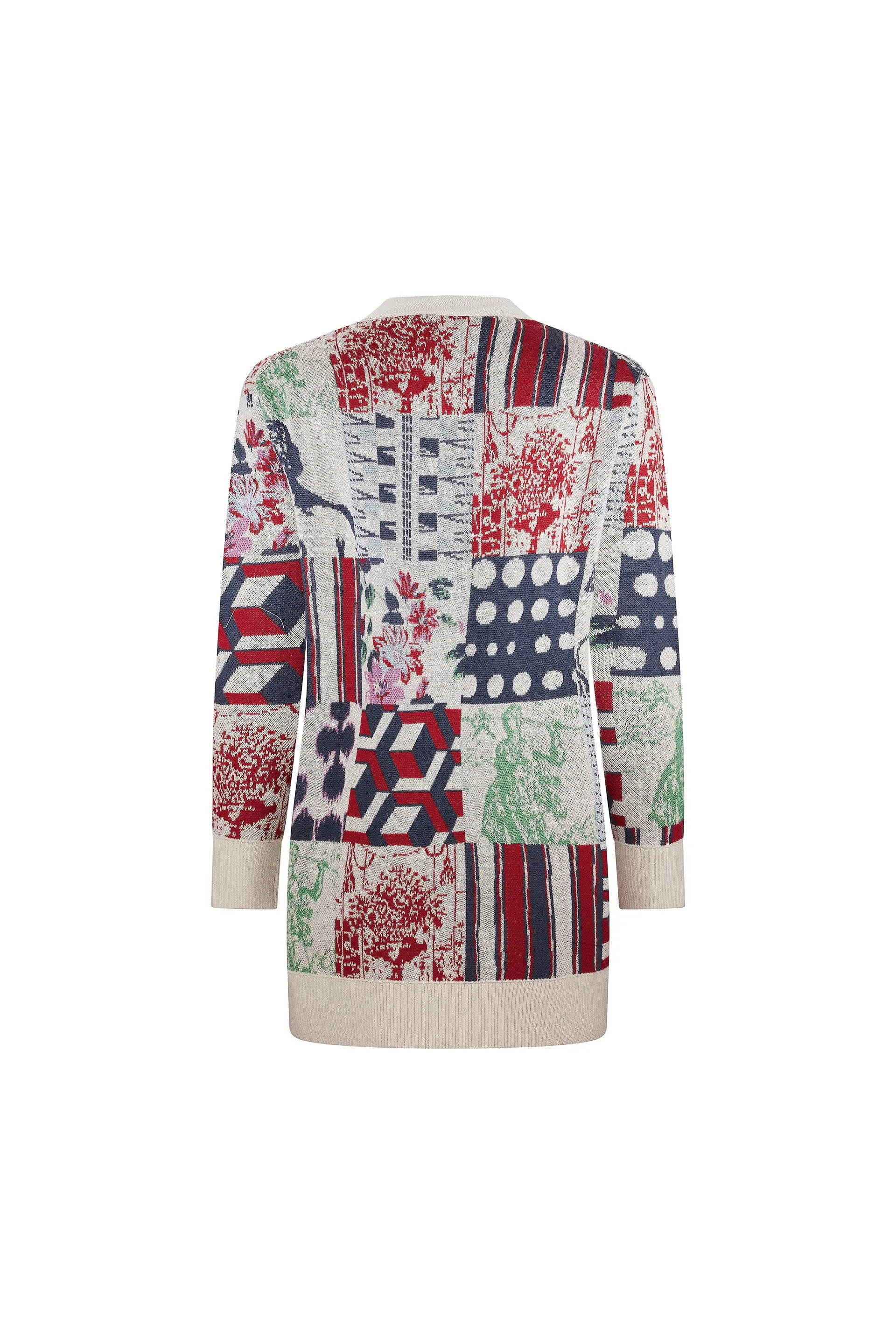 'BLOOMSBURY COLLAGE' OVERSIZED CARDIGAN