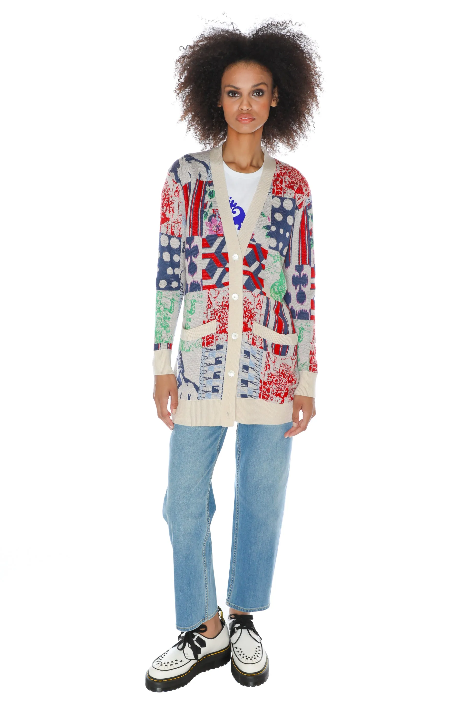 'BLOOMSBURY COLLAGE' OVERSIZED CARDIGAN