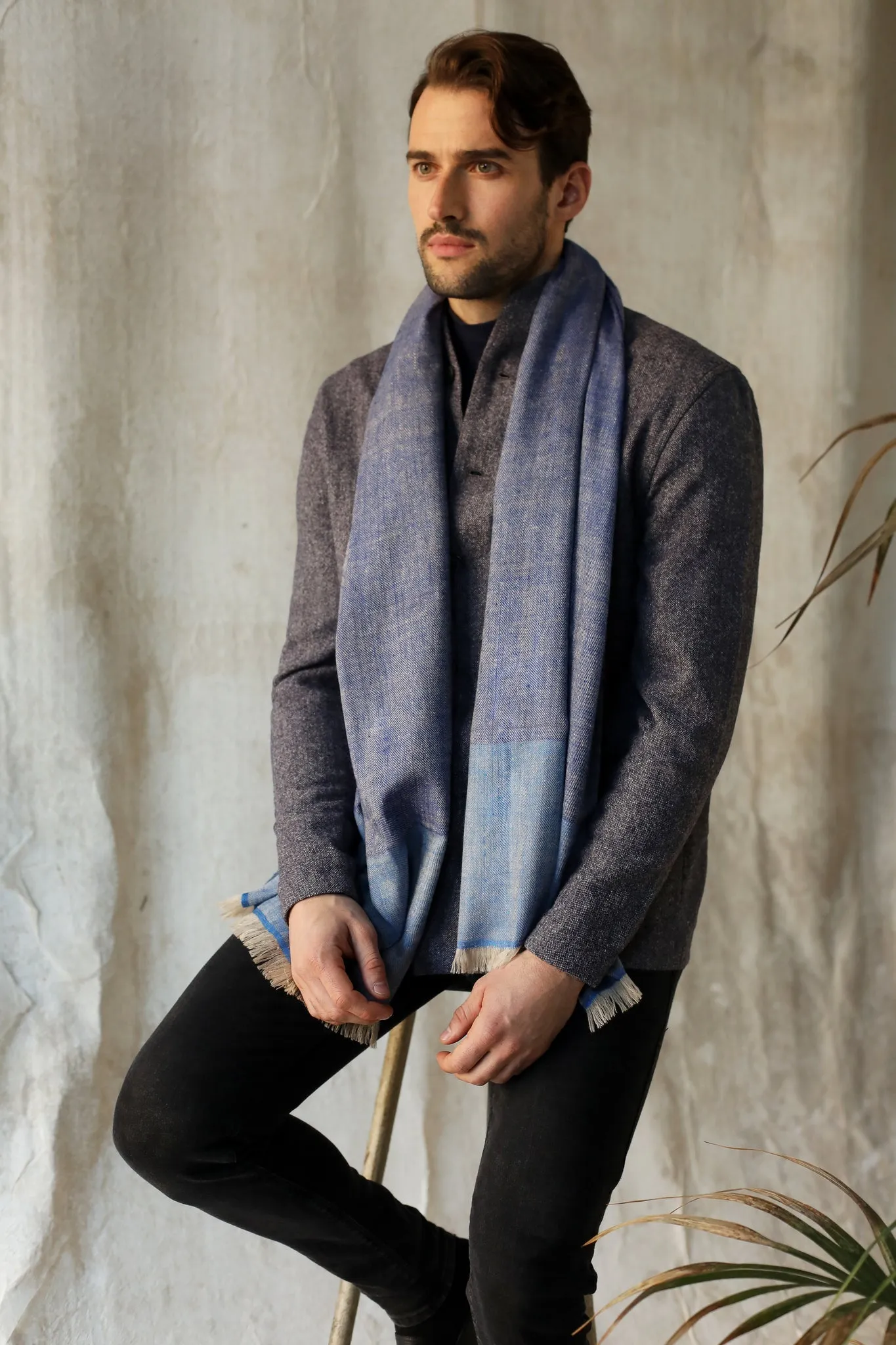 Blue Cashmere Scarf