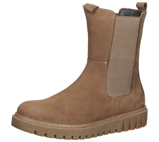 Botas de mujer LAZAMANI con apariencia Chelsea, zapatos de cuero genuino 1088084-45 marrón