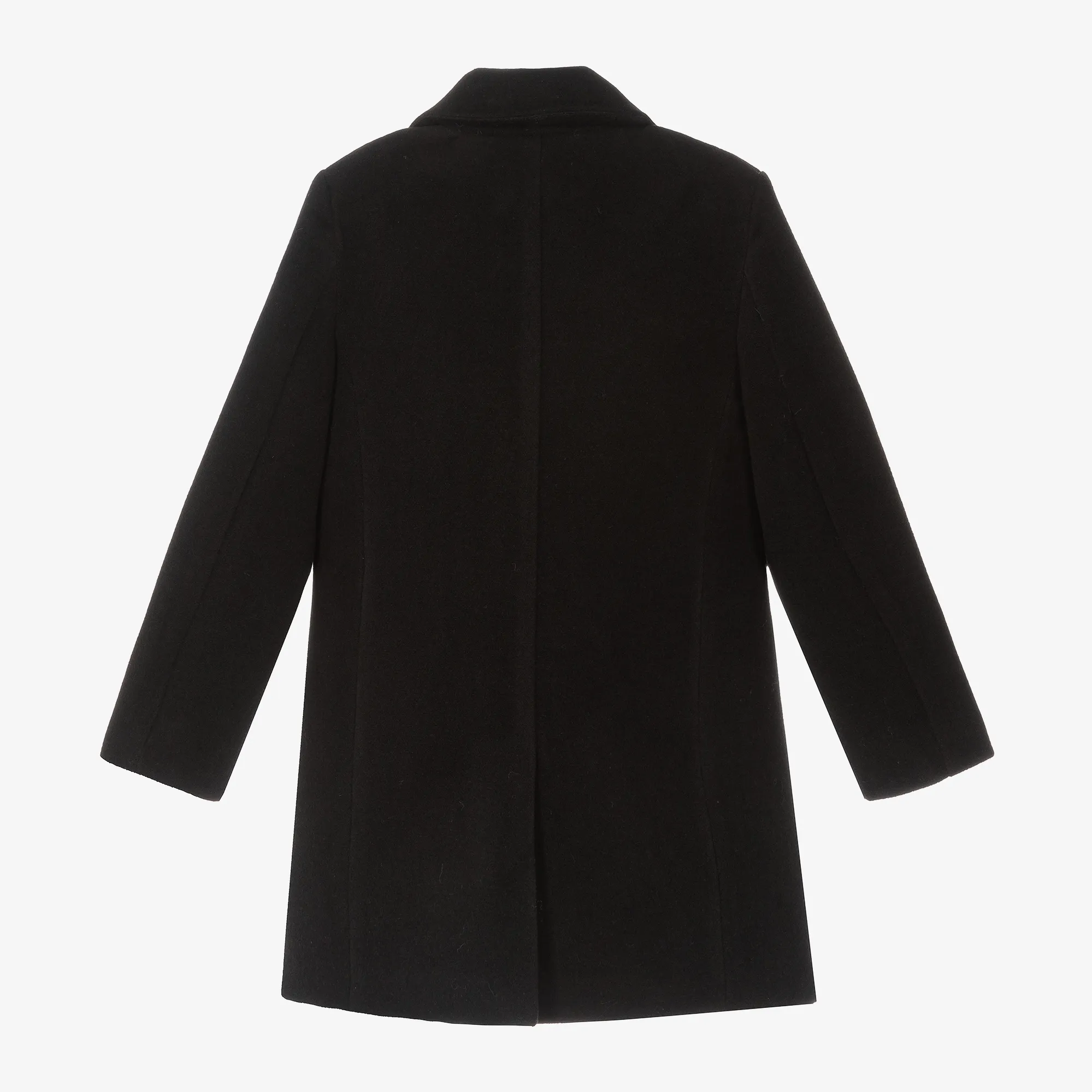 Boys Black Double-Breasted Coat