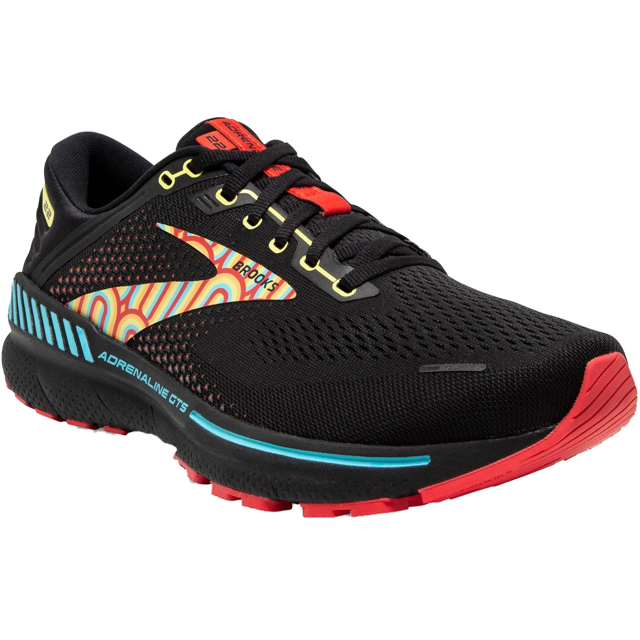 Brooks Women's 120353 086 Adrenaline GTS 22 Black Blue Bittersweet Cushion Support Running Shoes