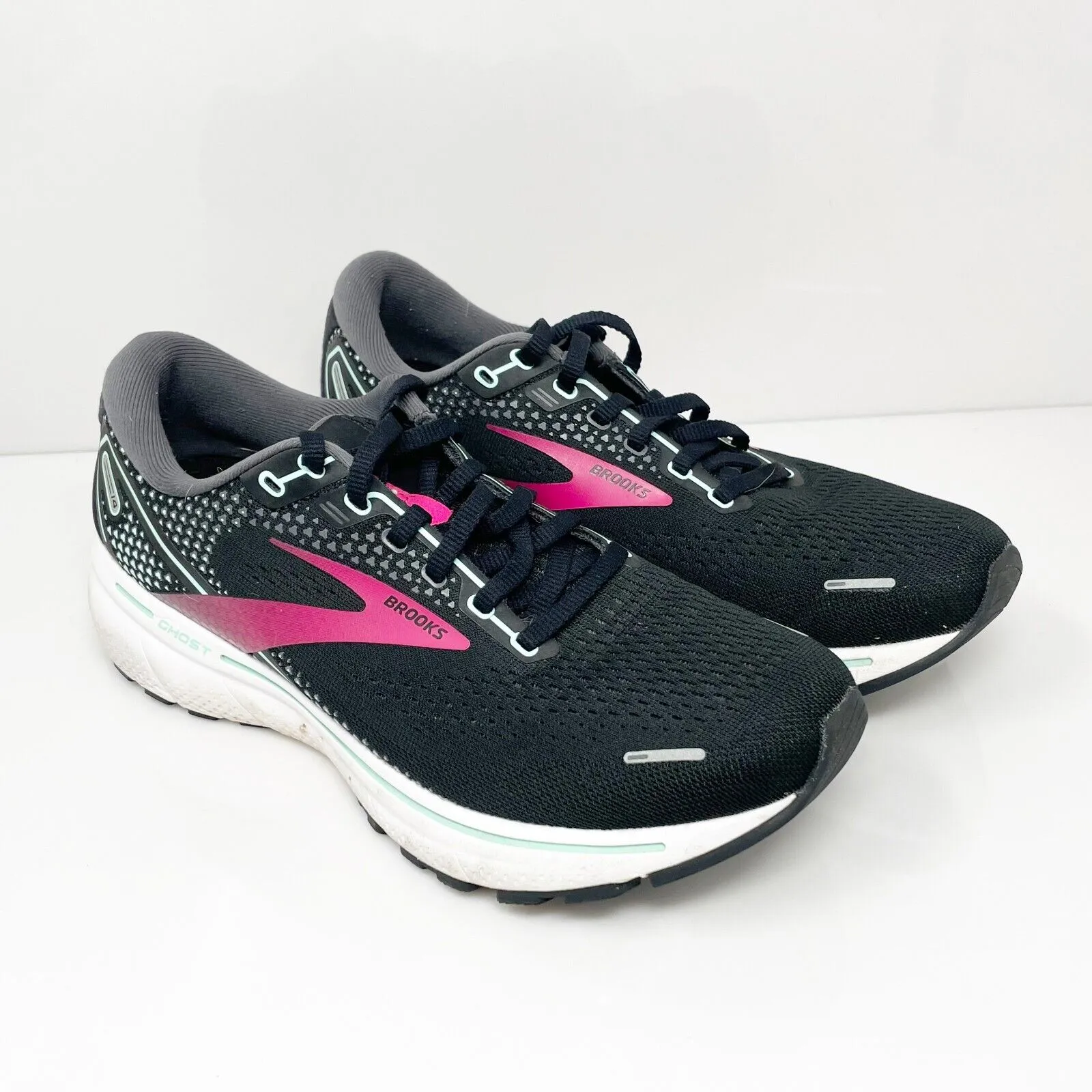 Brooks Womens Ghost 14 1203561B013 Black Running Shoes Sneakers Size 9.5 B