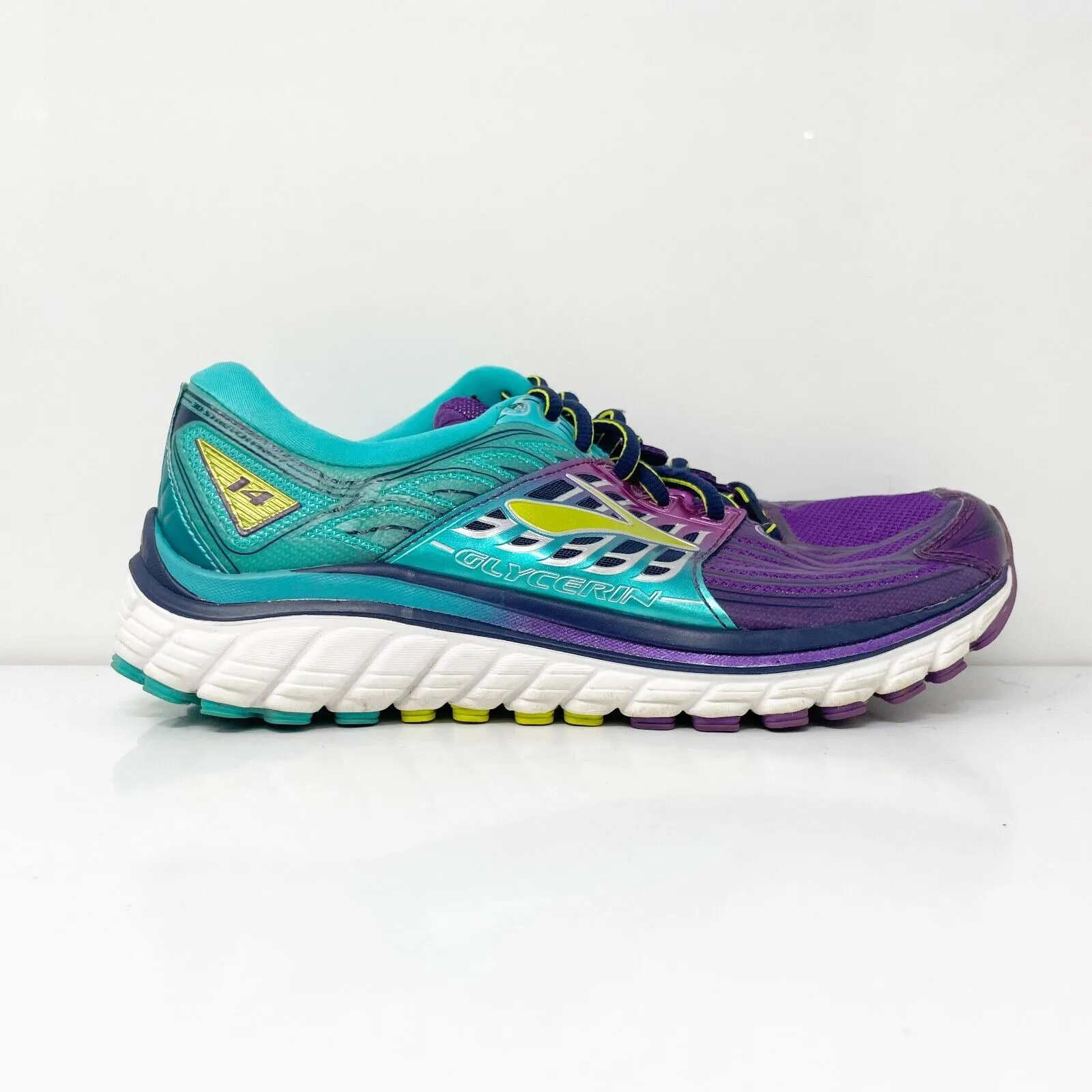 Brooks Womens Glycerin 14 1202171B540 Purple Running Shoes Sneakers Size 8 B