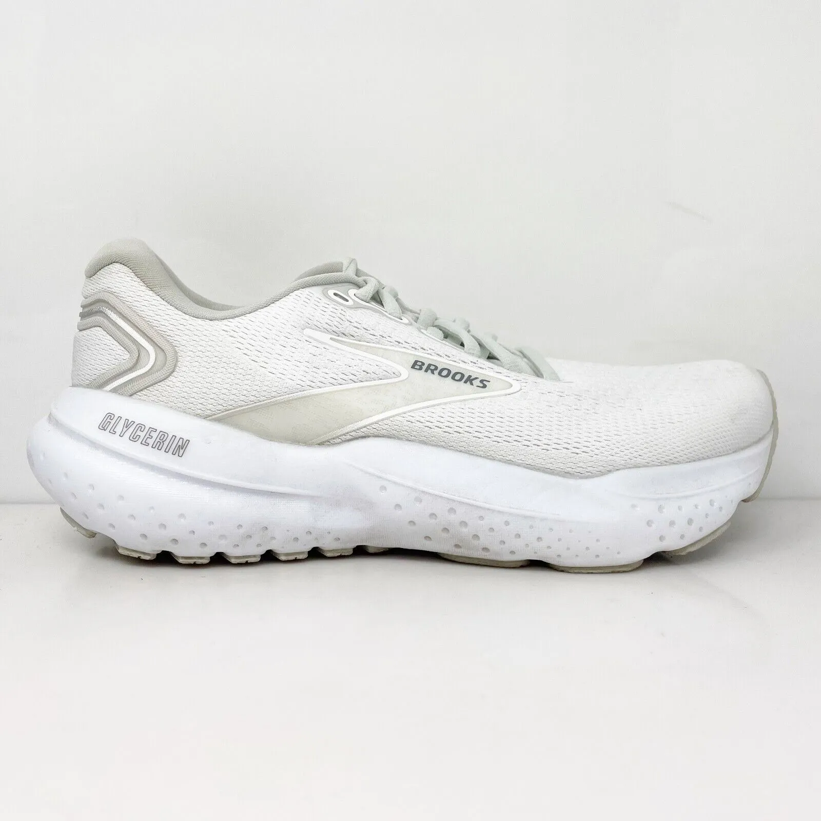 Brooks Womens Glycerin 21 1204081B151 White Running Shoes Sneakers Size 7.5 B