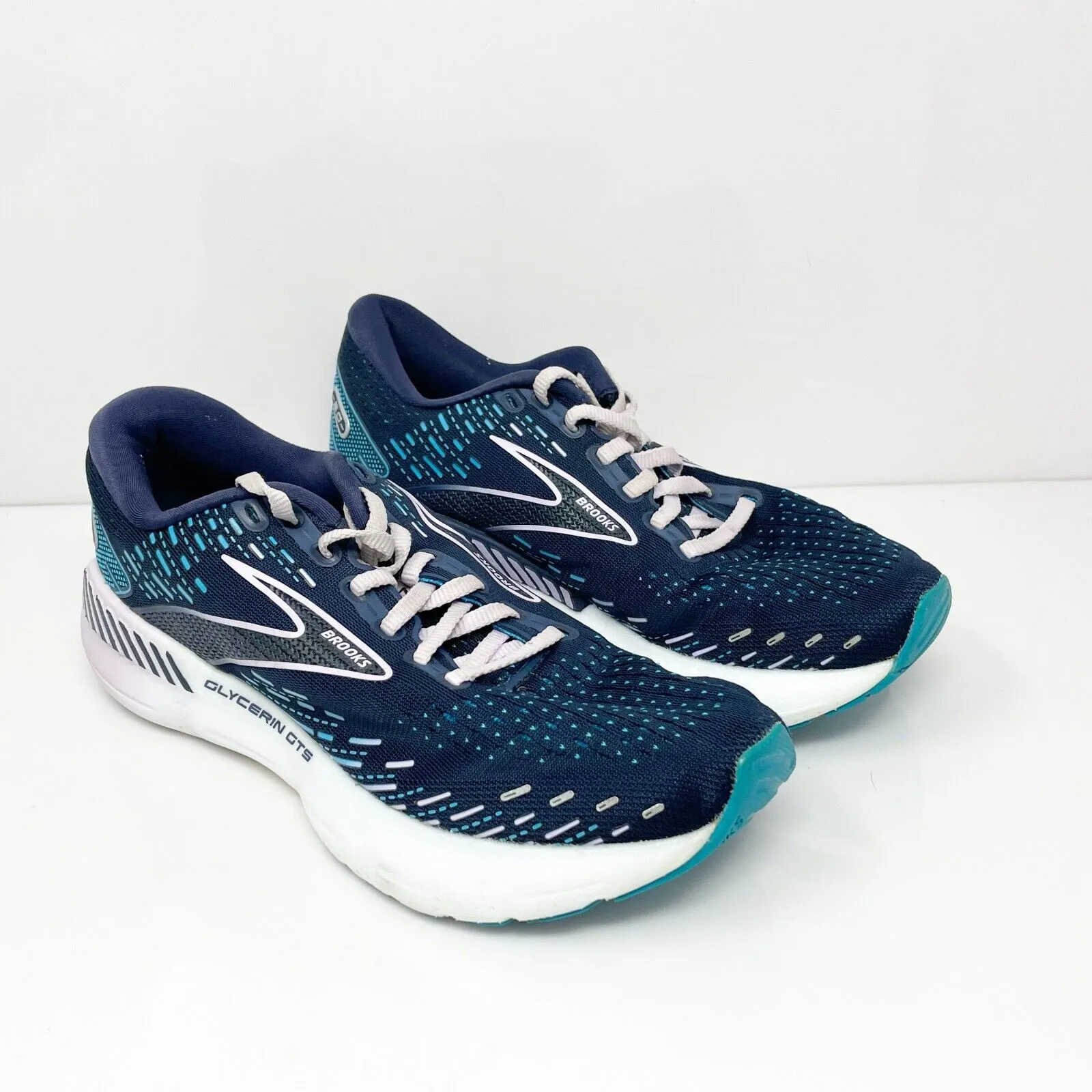 Brooks Womens Glycerin GTS 20 1203701D499 Blue Running Shoes Sneakers Size 6.5 D