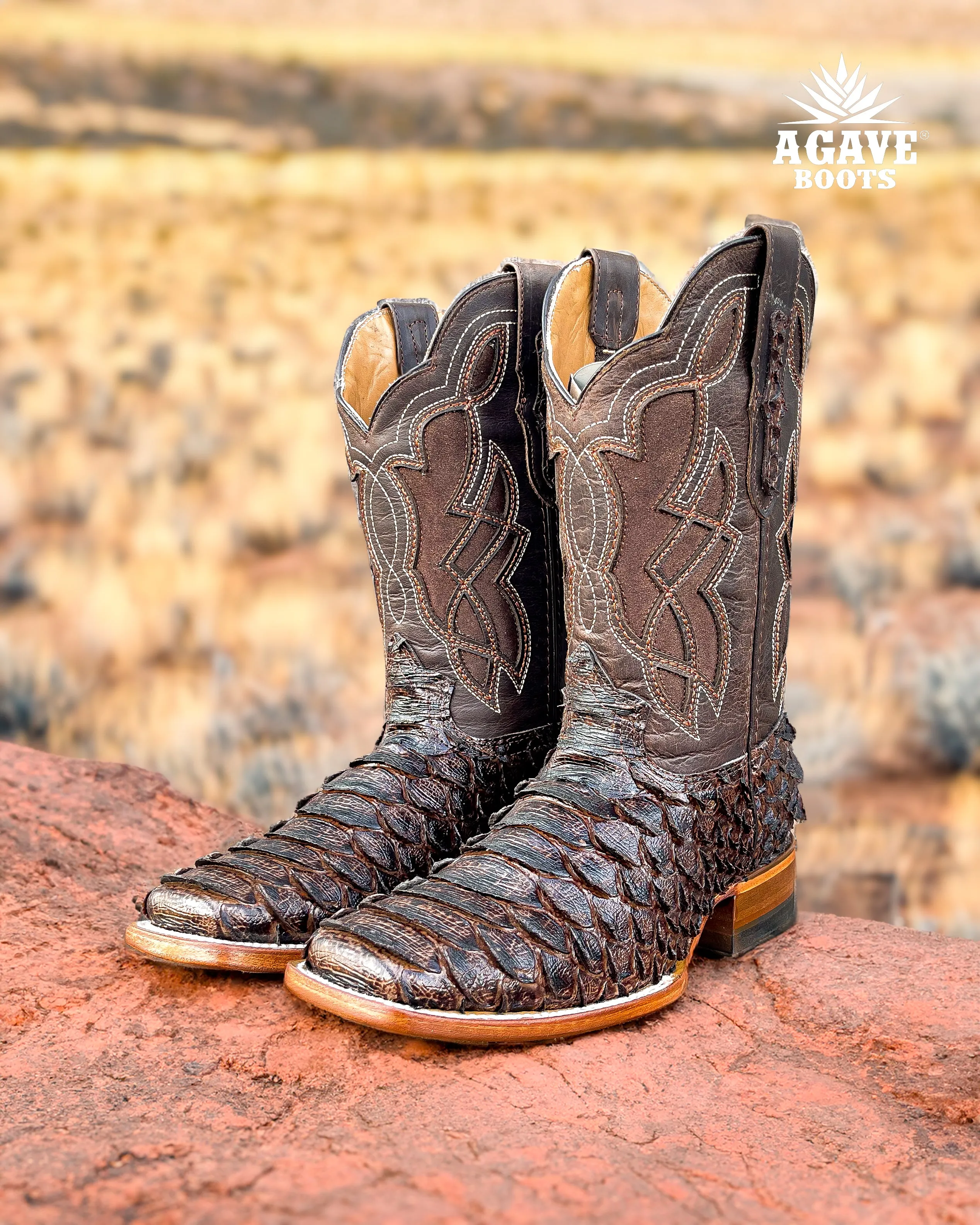 BROWN PYTHON | MEN SQUARE TOE WESTERN COWBOY BOOTS