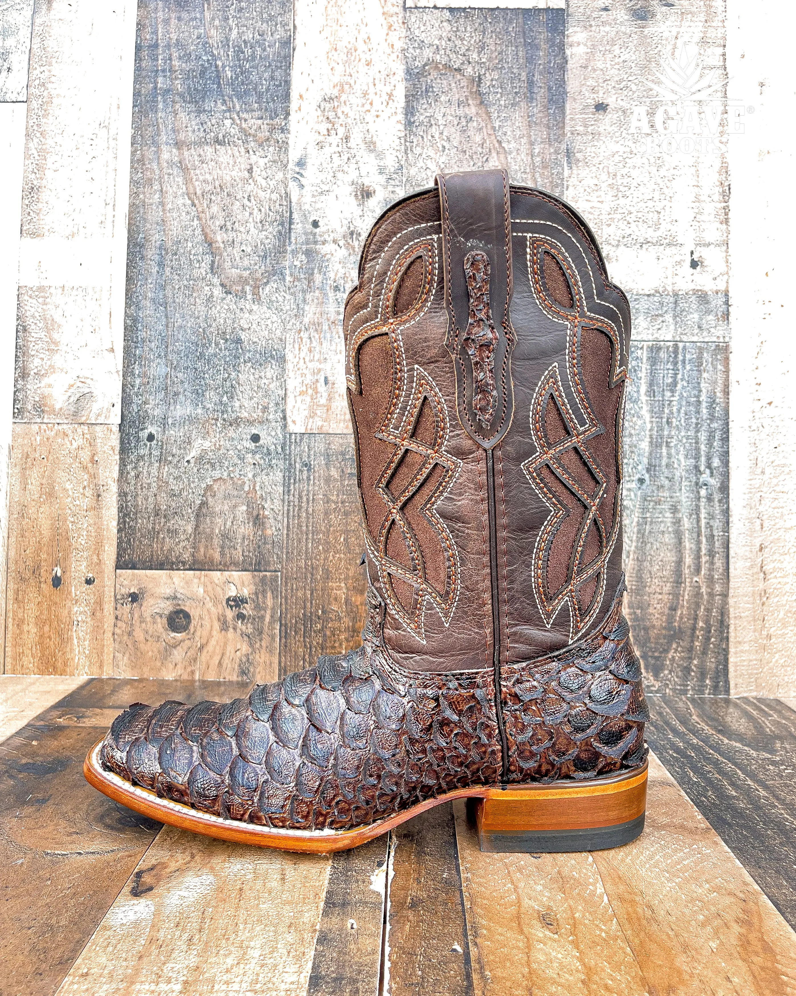 BROWN PYTHON | MEN SQUARE TOE WESTERN COWBOY BOOTS