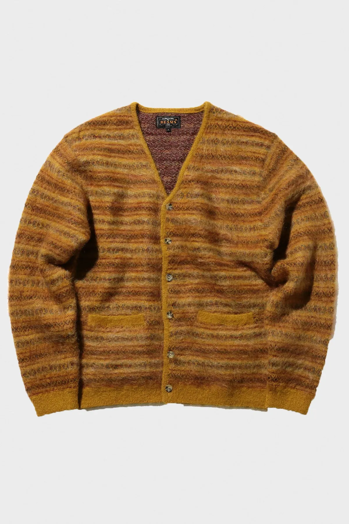 Cardigan Double Jacquard Fair Isle - Mustard