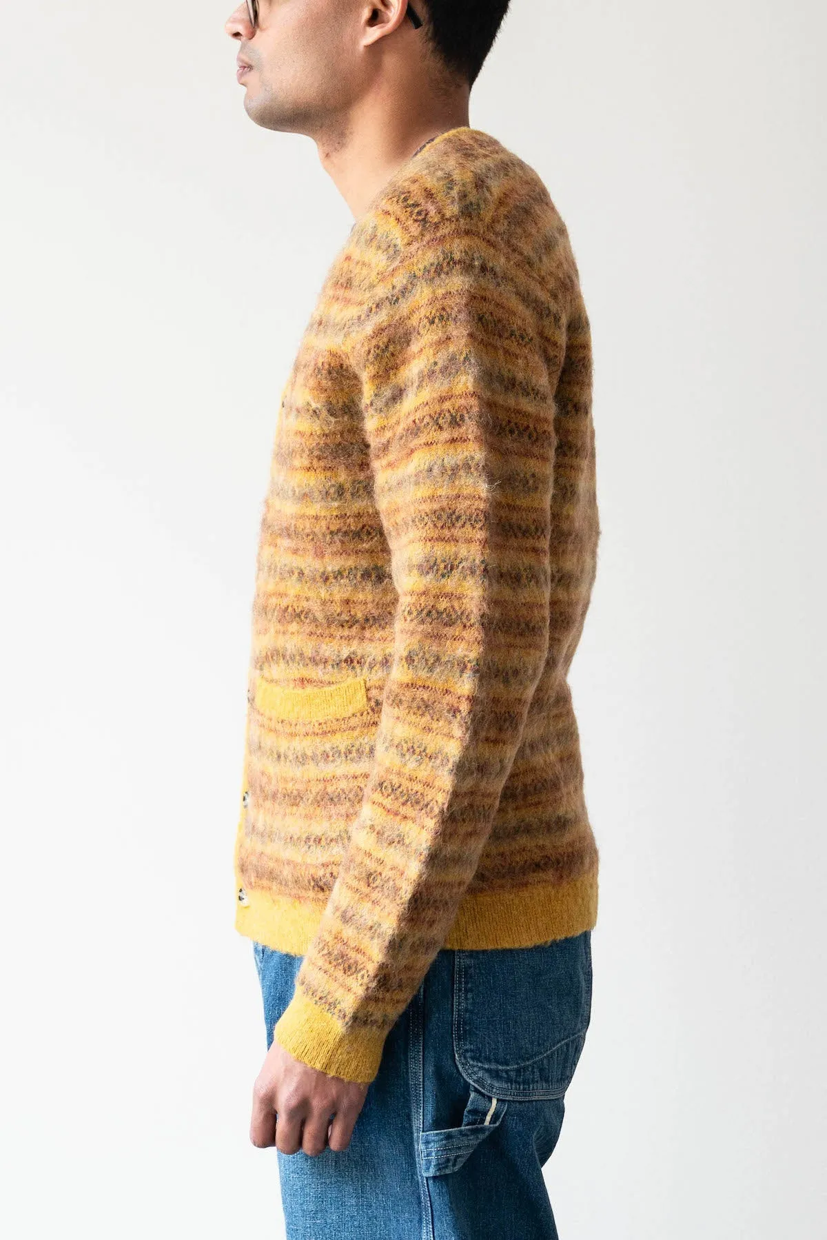 Cardigan Double Jacquard Fair Isle - Mustard