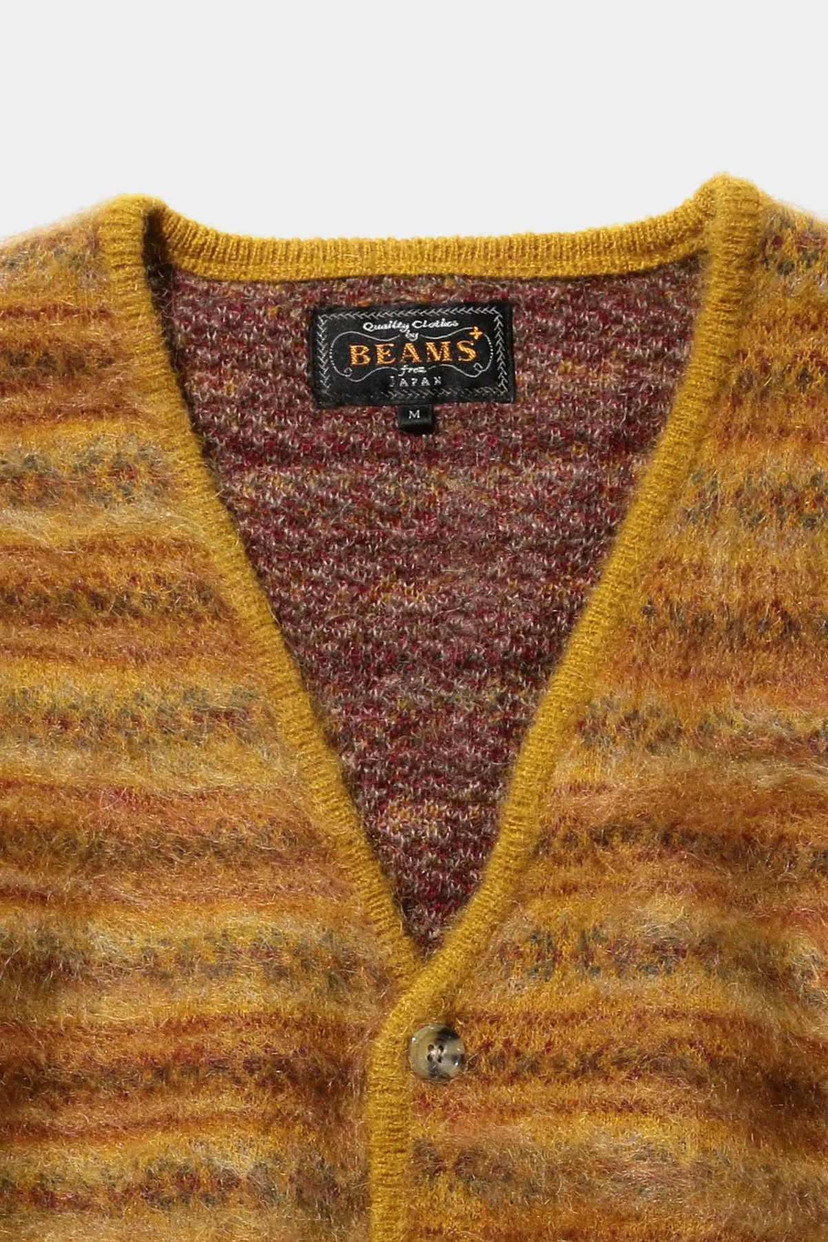 Cardigan Double Jacquard Fair Isle - Mustard