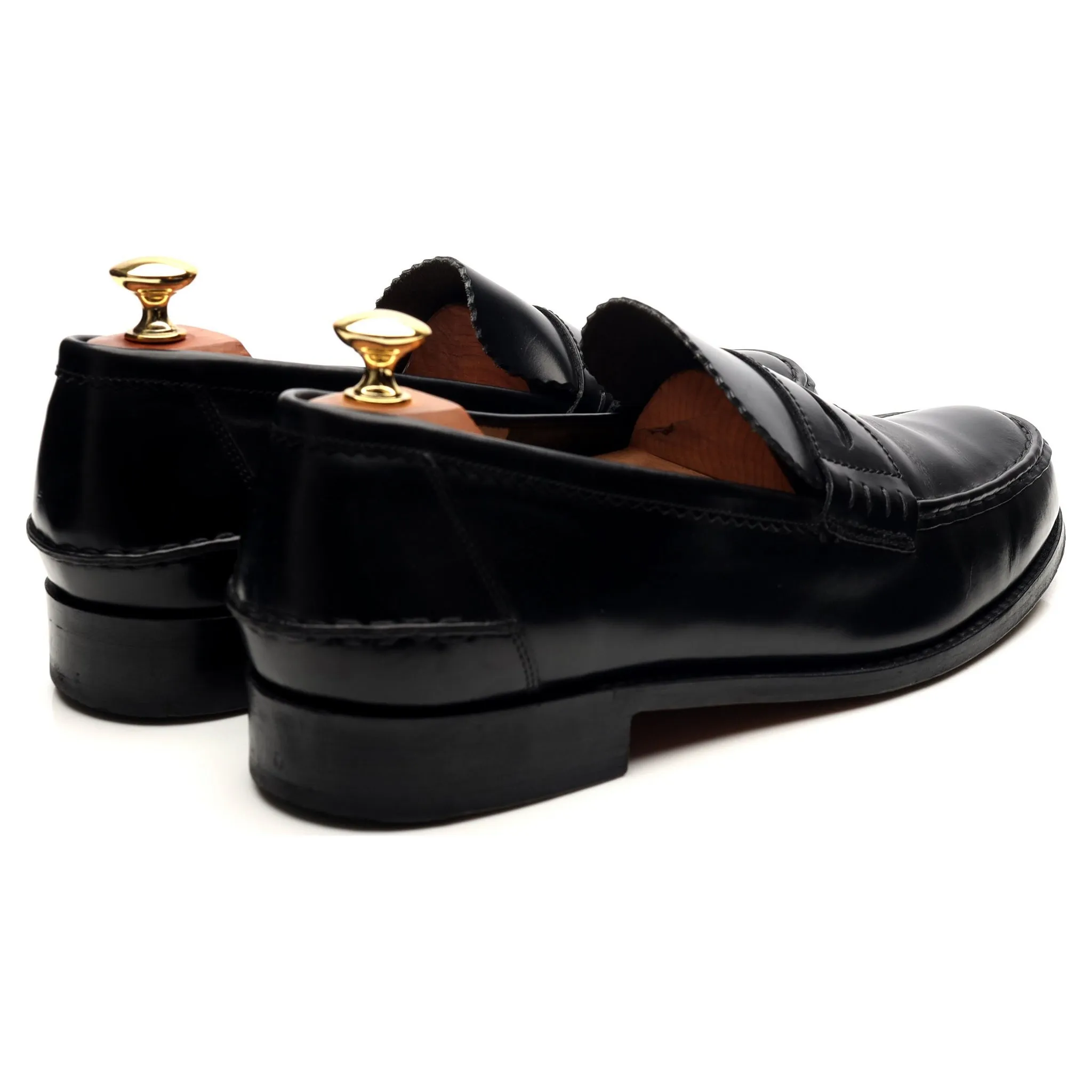 'Caruso' Black Leather Loafers UK 9.5 F