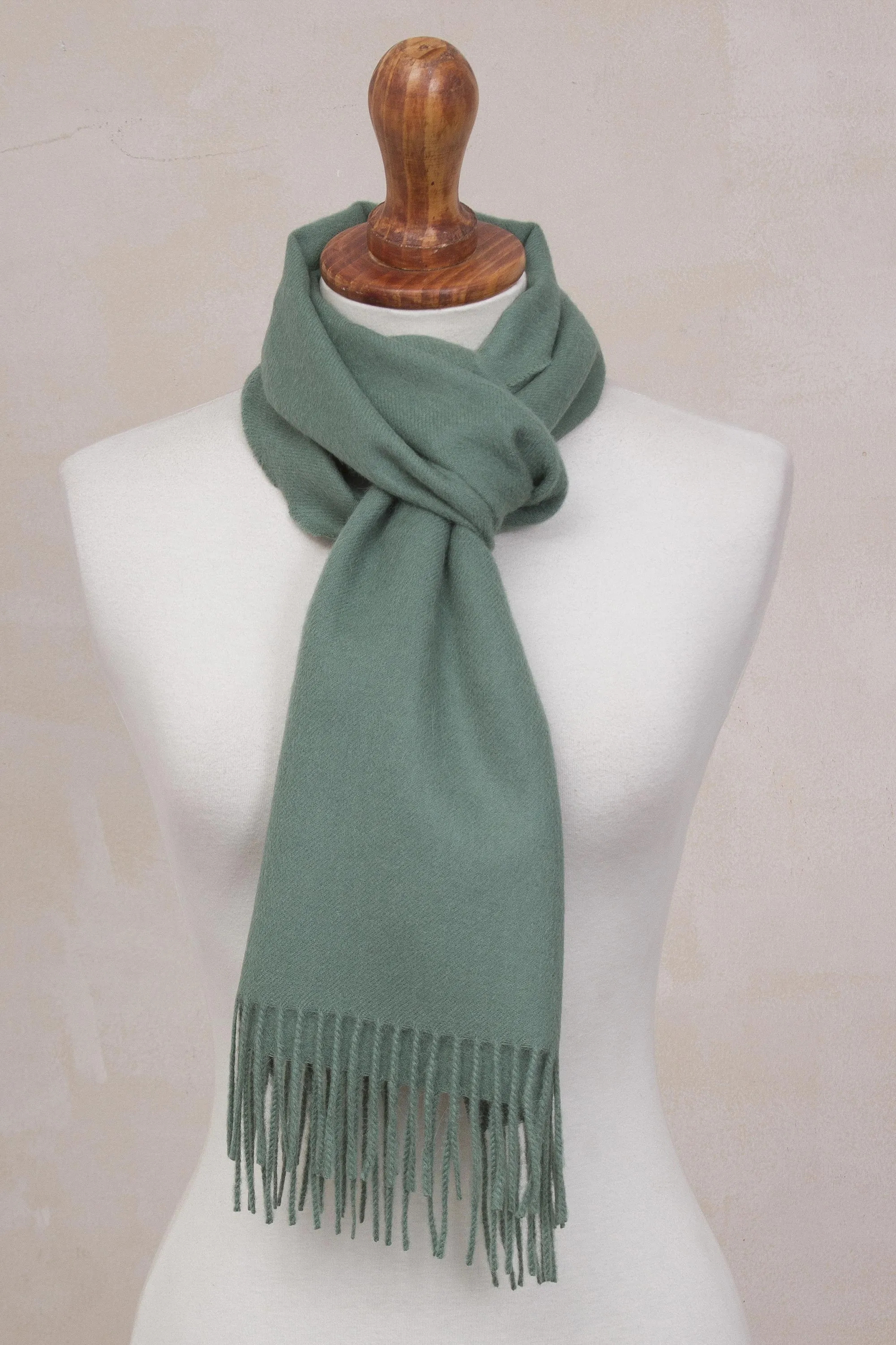 Celadon Embrace 100% Baby Alpaca Celadon Green Scarf