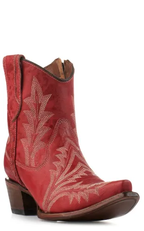 Circle G by Corral Women's Red Snip Toe Cowboy Booties