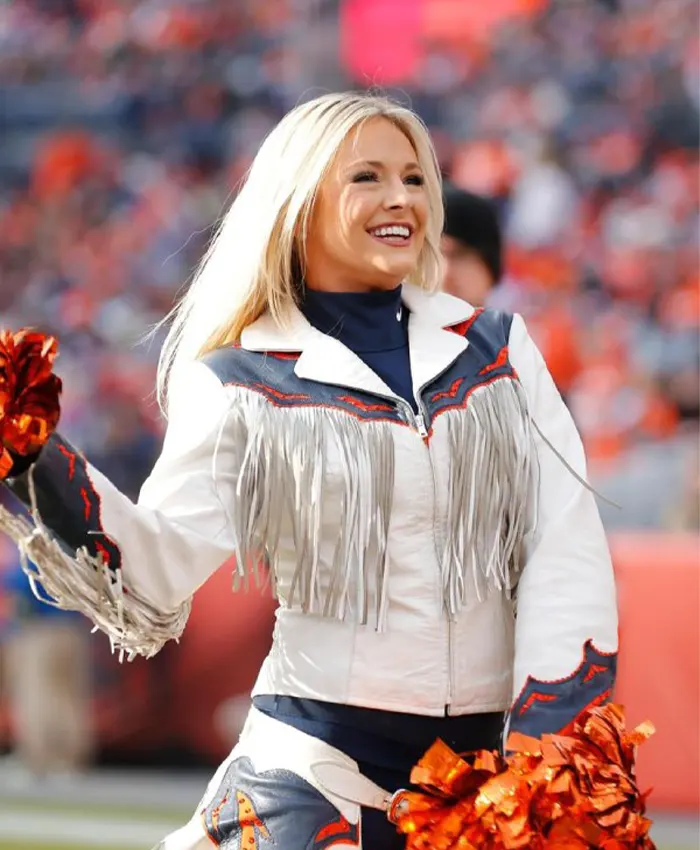 Denver Broncos Cheerleaders Fringe Jacket - William Jacket