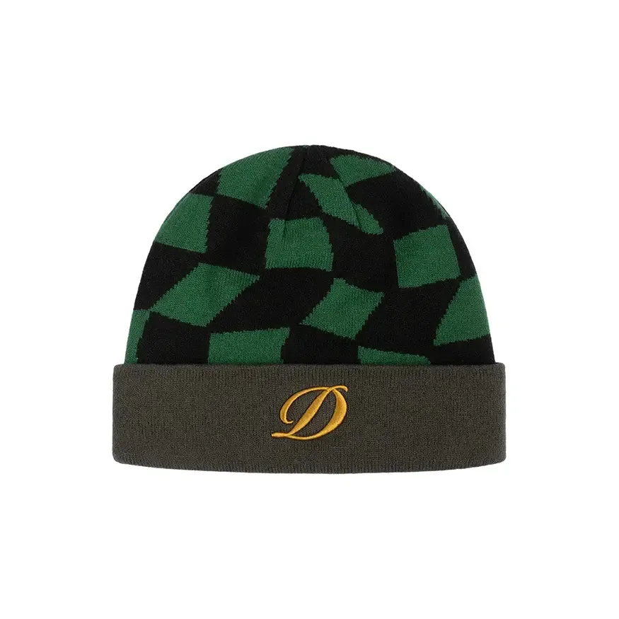 Dime MTL D Checkered Cuff Beanie - Forest Green