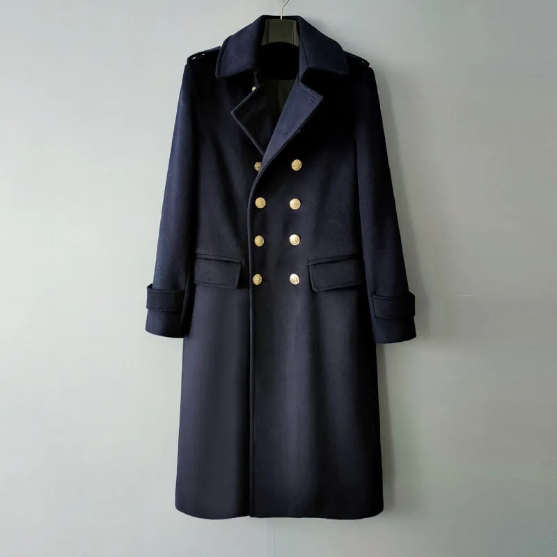 Double Breasted Extended Woolen Coat