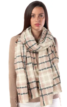 EASC9754 Plaid Oblong Scarf