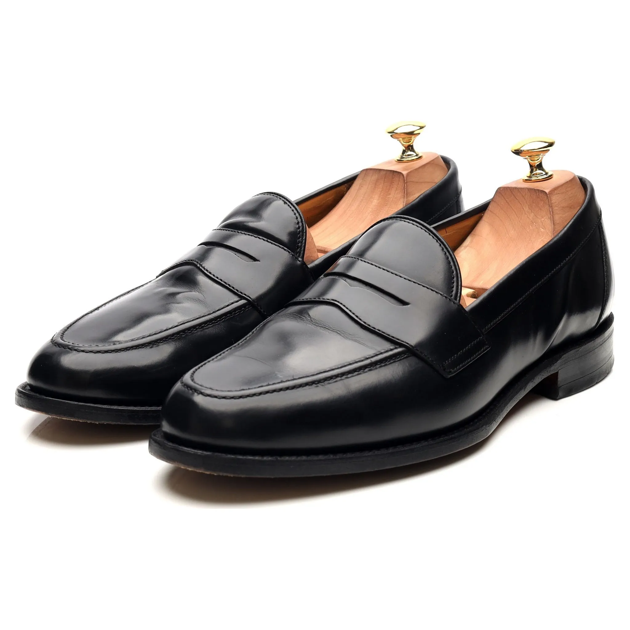 'Eton' Black Leather Loafers UK 10 F