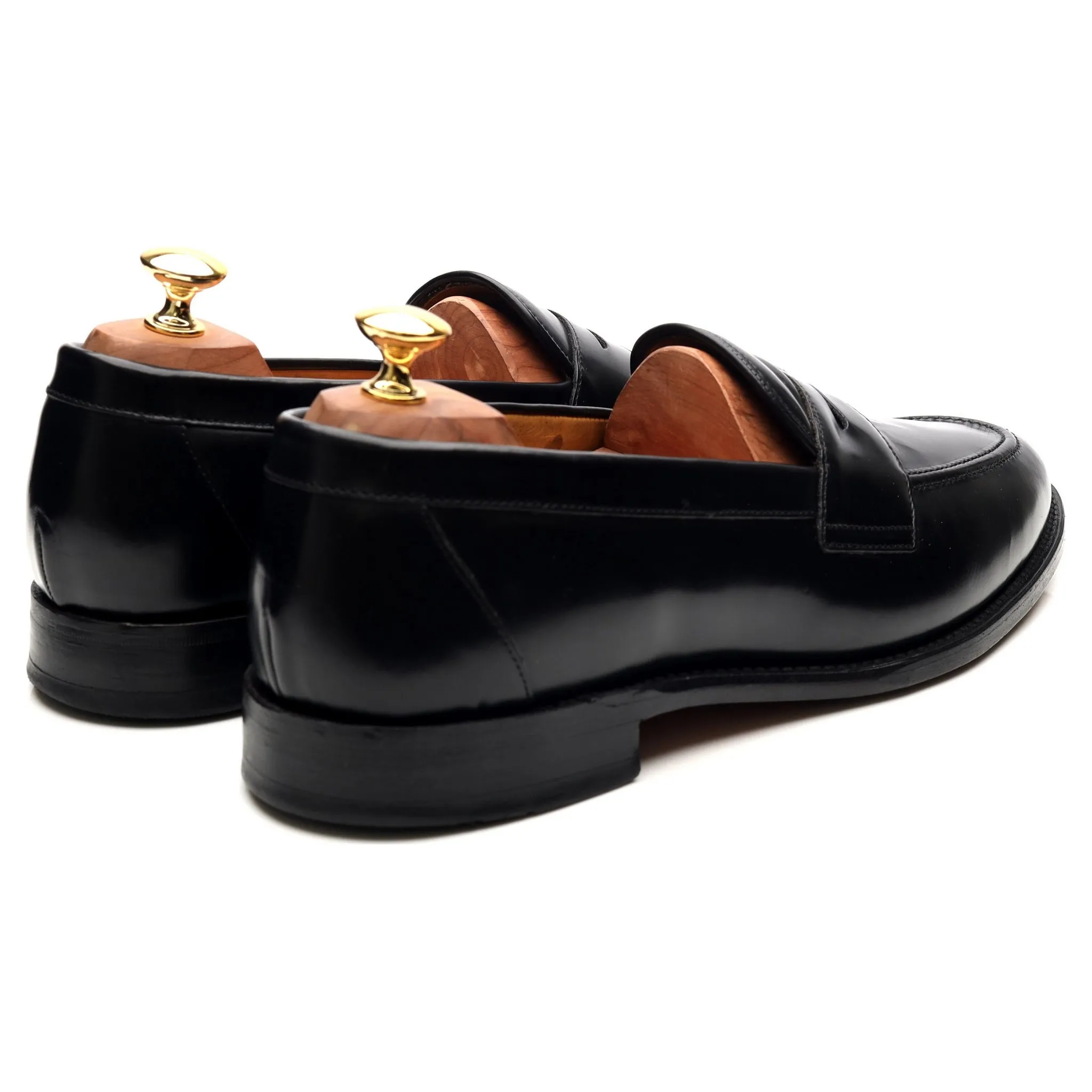 'Eton' Black Leather Loafers UK 10 F